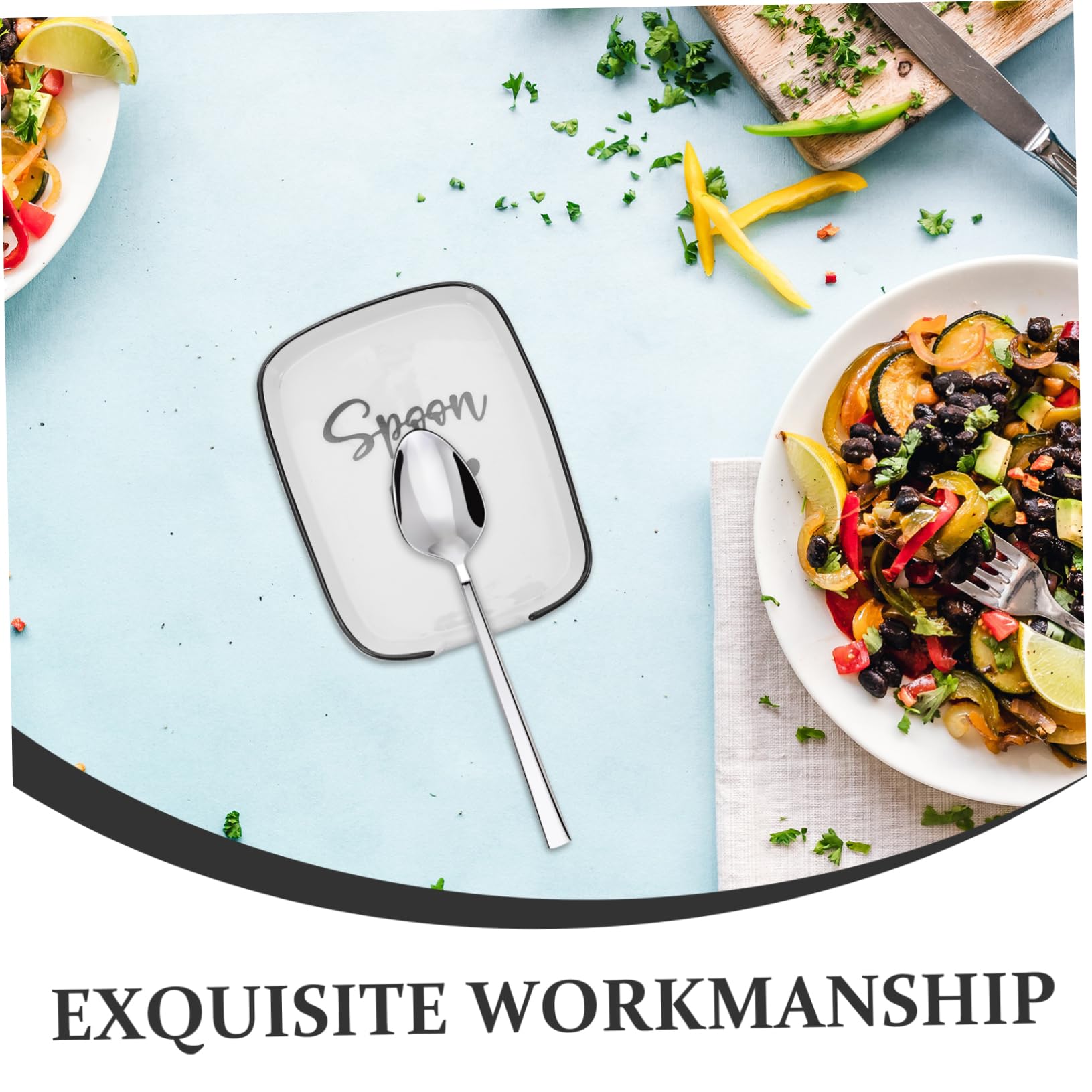 INOOMP 2piezas Reposacucharas de Cerámica Hechas Mano Portacucharas para Estufa para Soportar Cucharas de Cocina Espátulas y Pinzas la Encimera de Cocina