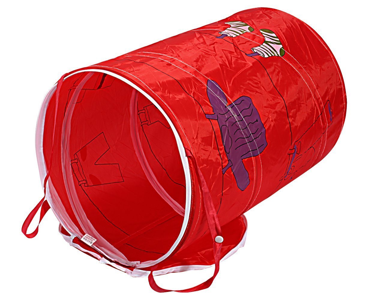 HOKIPO Pop Up Laundry Bag Basket with Zip Lid and Handle 50 Litre, Red — Amazon image 7