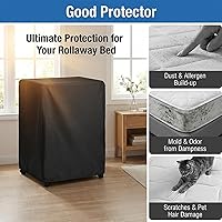 Vista 4 de WOMACO Funda universal enrollable para cama, protector de almacenamiento plegable (negro, individual/31 pulgadas)