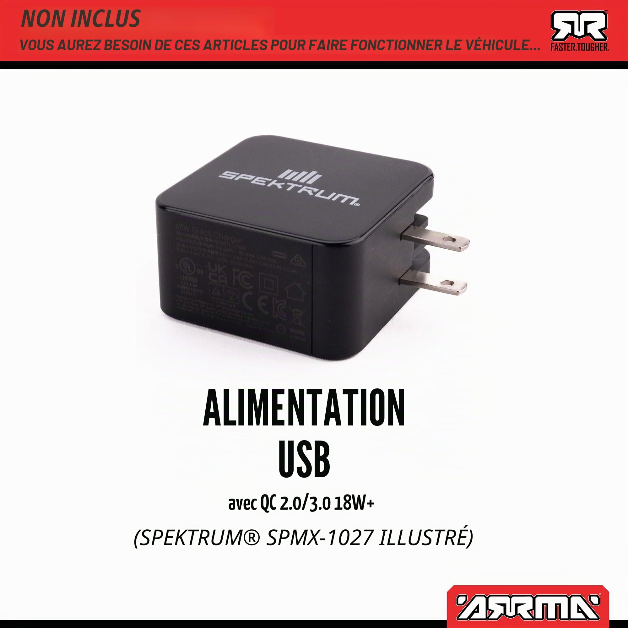 ARRMA Camion de Vitesse sans balais Kraton 3S DSC 4 x 4 RTR 1/16, Noir/Rouge, ARA2508T1 | Voiture télécommandée, batterie et chargeur non inclus ARA2508T1