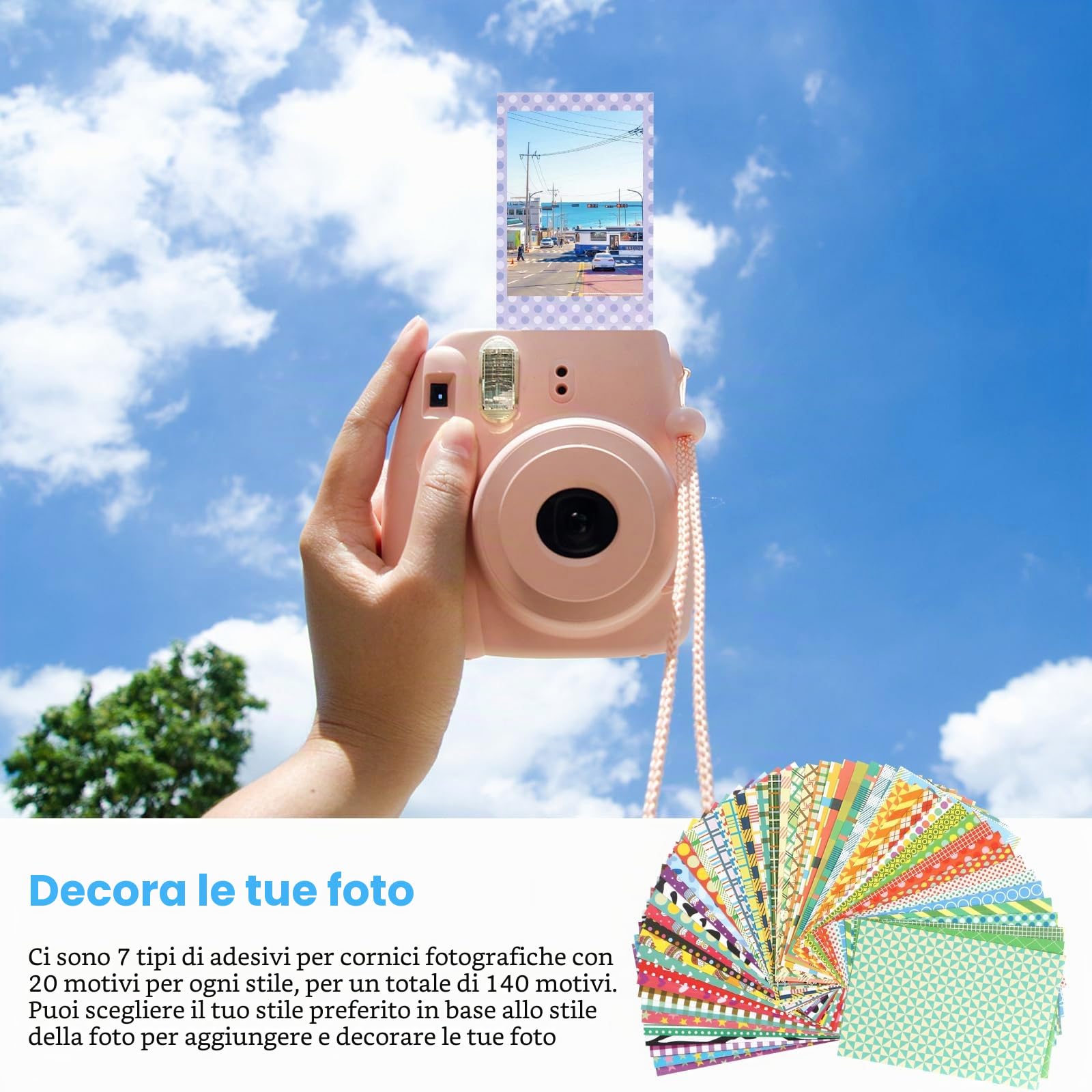 Mini cornici colorate istantanee, 140 pezzi, per fotocamera Polaroid & Fujifilm Instax Mini Film 11 9 8 70 7s fotocamera – La pellicola non è inclusa