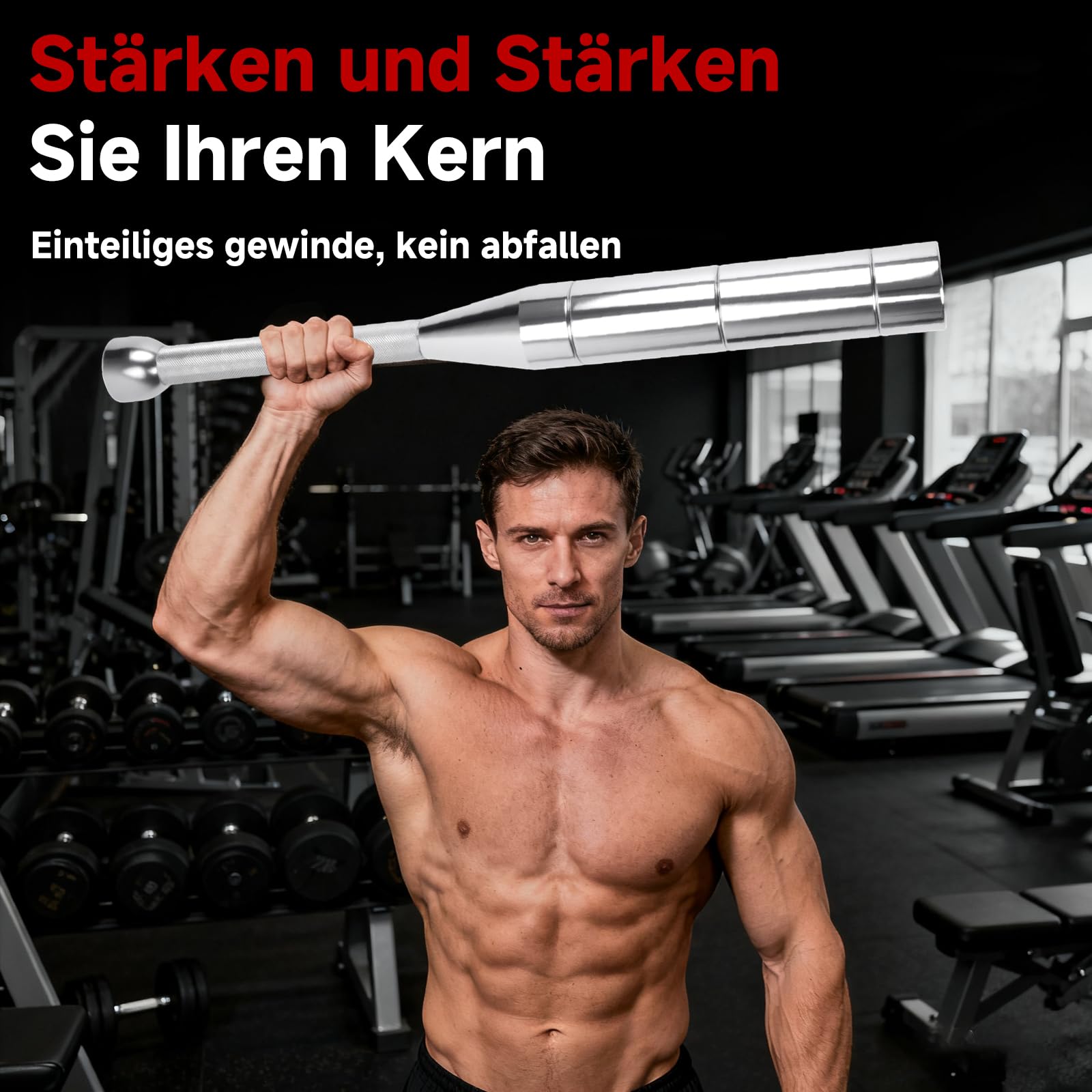 bimiti Verstellbarer Macebell, 6-in-1 Macebell 3/4/5/6/7/8kg für Ganzkörpertraining, Krafttraining, Muskeltraining, Schultertraining, Grip-Training und Stretching Verwendet