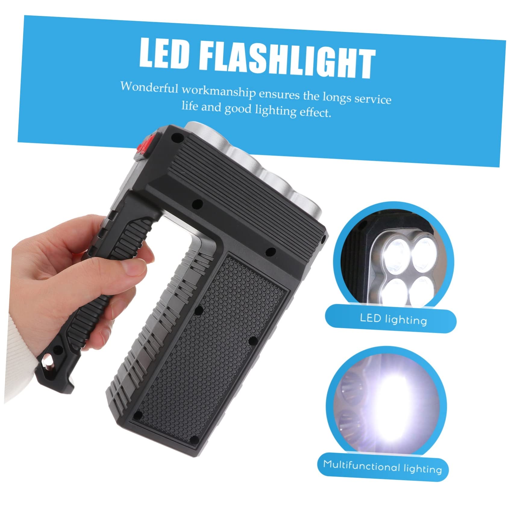 ORFOFE Torcia Solare da Campeggio LED Portatile, Ricaricabile, in Abs, Ricarica Usb, per Attività All'aperto e Pesca, 1200