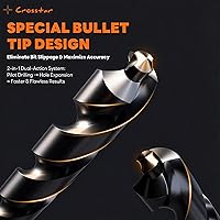 Vista 3 de Crosstar M35 Cobalt Drill Bit Set - 21pcs 1/16"-1/2" TiAlN Coated Self-Centering Metal Drill Bits for Thin Hardened Steel, Stainless Steel