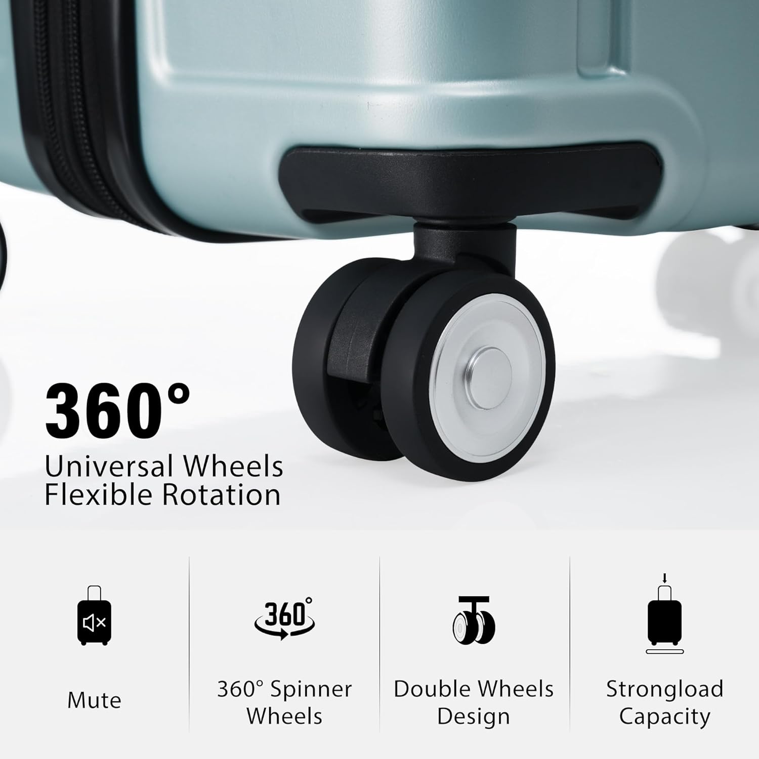 Hardside Luggage Sets, Grey Blue, One Size