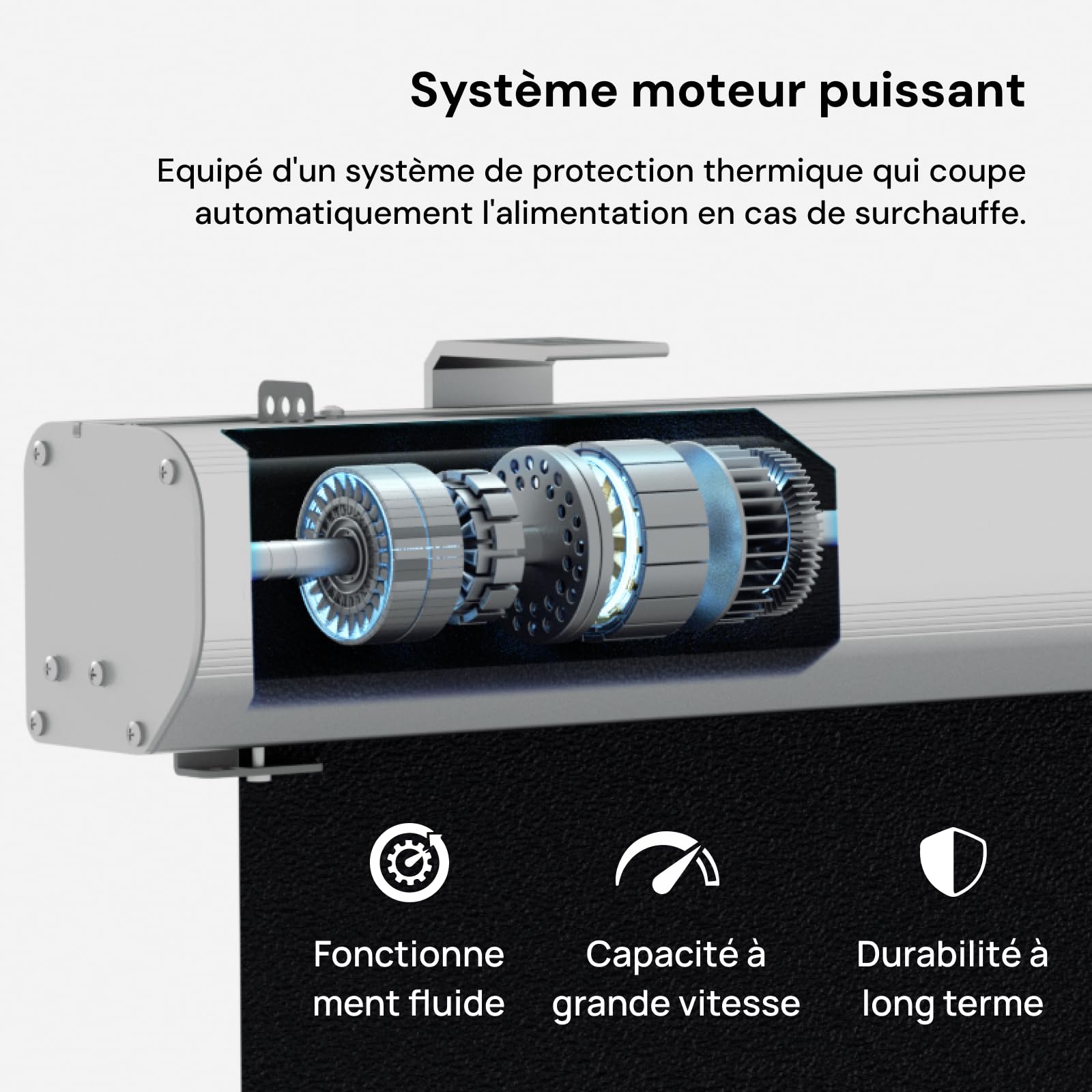 AWOL Valerion Écran de Projection motorisé Valerion 120 Pouces avec Batterie intégrée, écran déroulant étanche pour extérieur, Compatible 4K/8K Ultra HD, Gain 1,1, Cadre en Aluminium