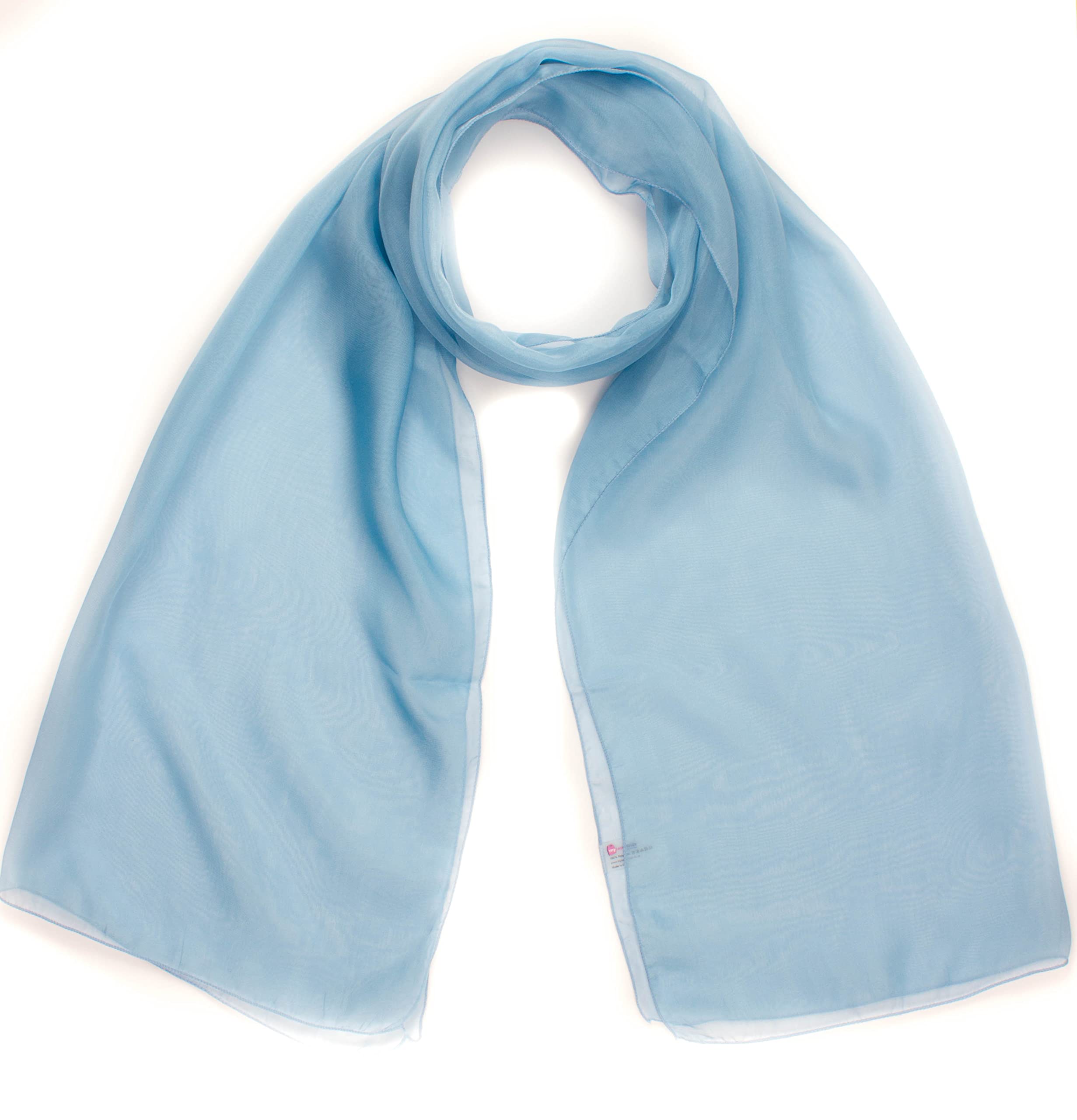 Mytoptrendz® - Classy Elegant Plain Chiffon Scarf Lightweight Soft Sheer Neck Wrap for Women (Sky blue)