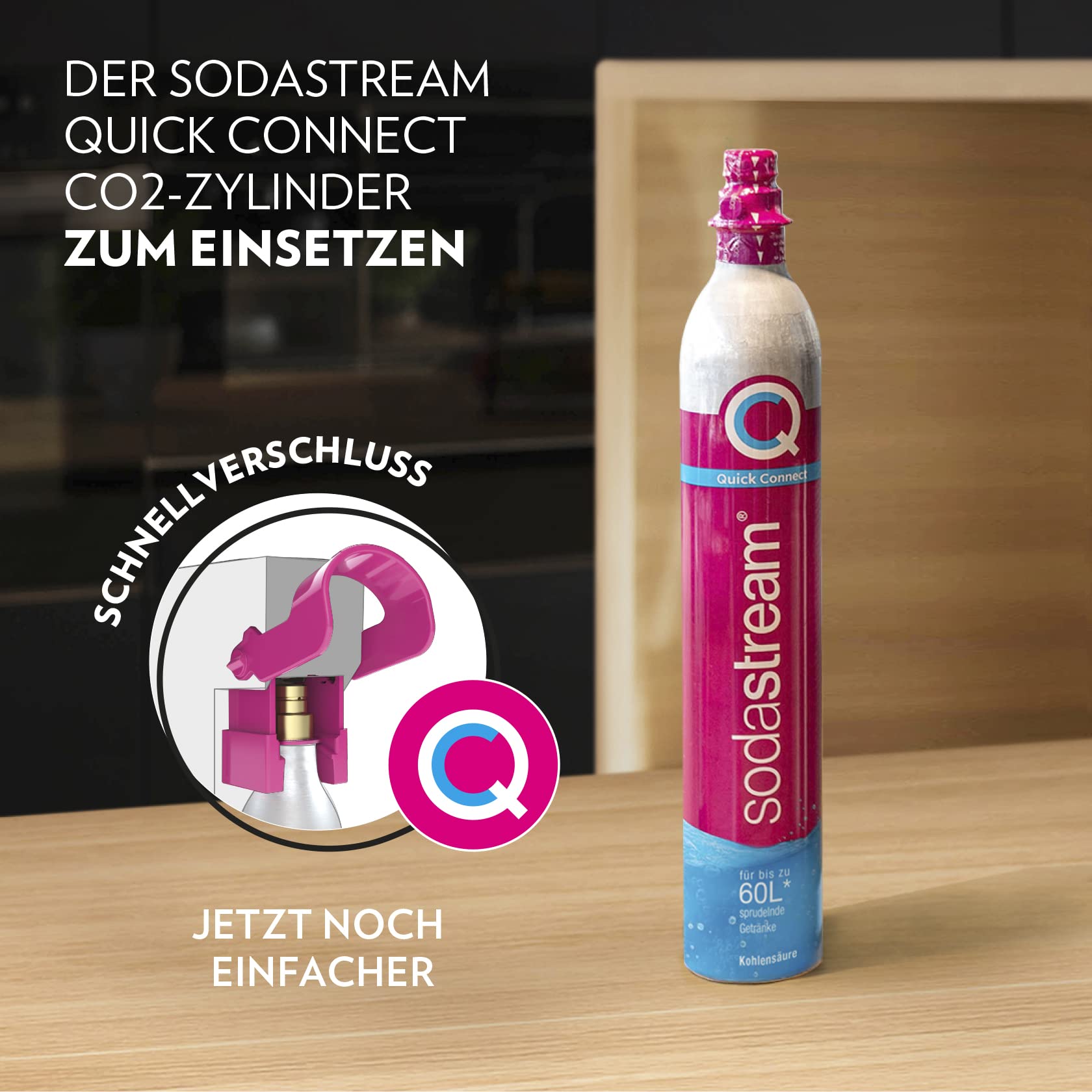 sodastream Quick Connect シリンダー 60L SodaStream Pink Quick Connect Cylinder 60L - Towler & Staines