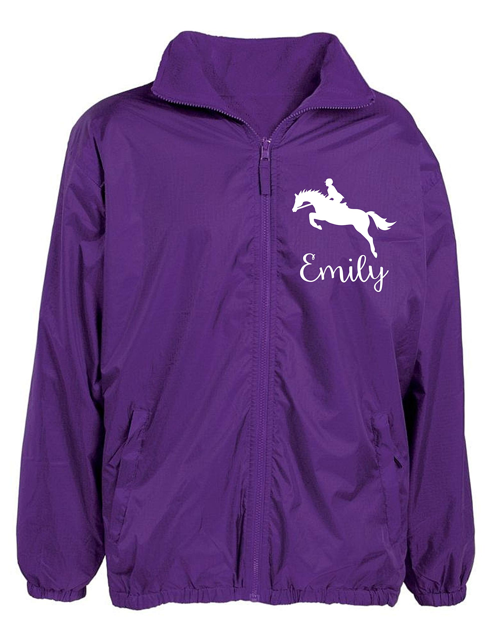 Edward Sinclair Small | Purple | Blouson Jacket | Personalised Horse with Name | with White Print