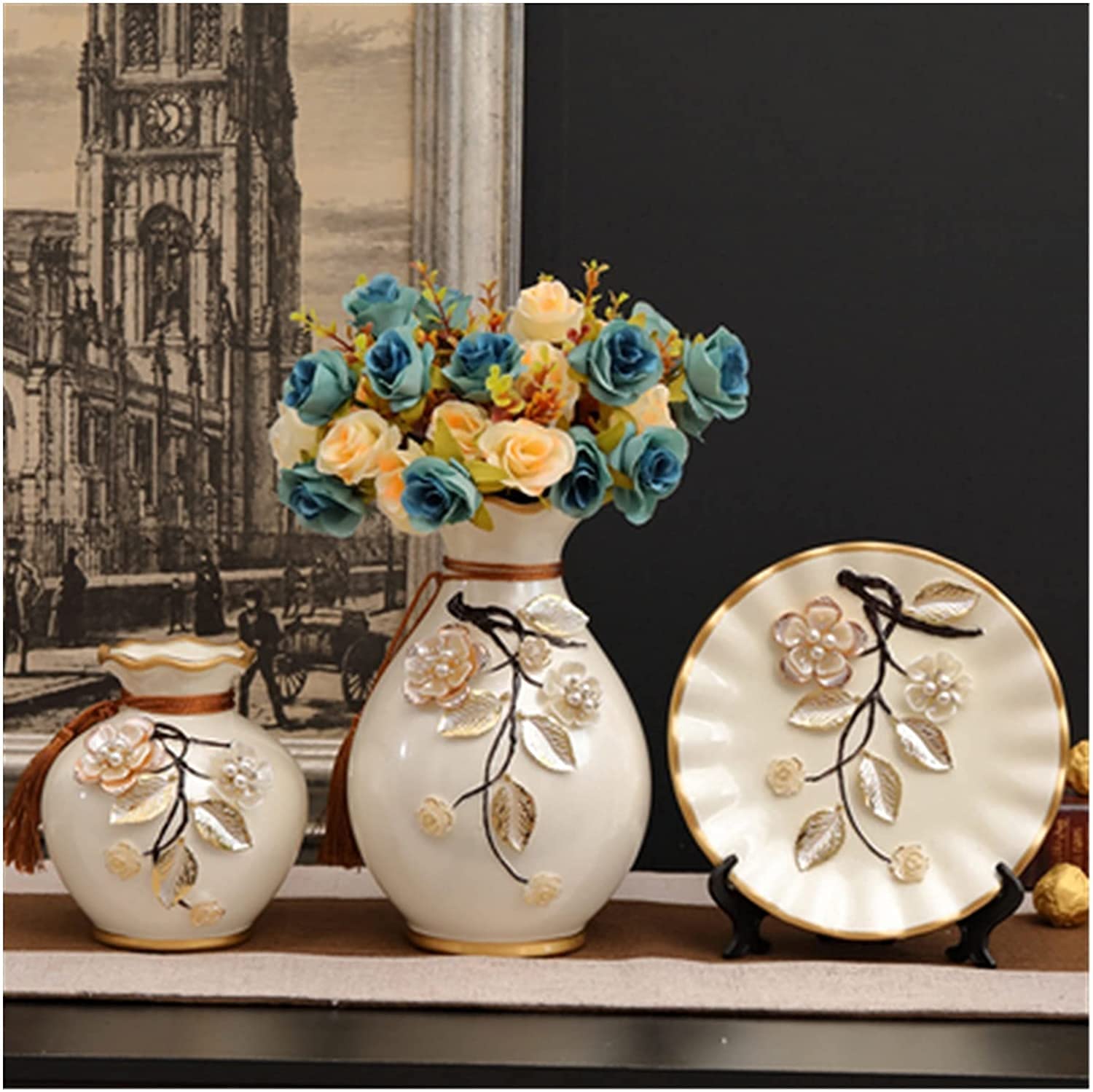 磁器 粉彩工芸 伝統的な中国のセラミック花瓶 ペア 磁器 粉彩工芸 伝統的な中国のセラミック花瓶 ペア