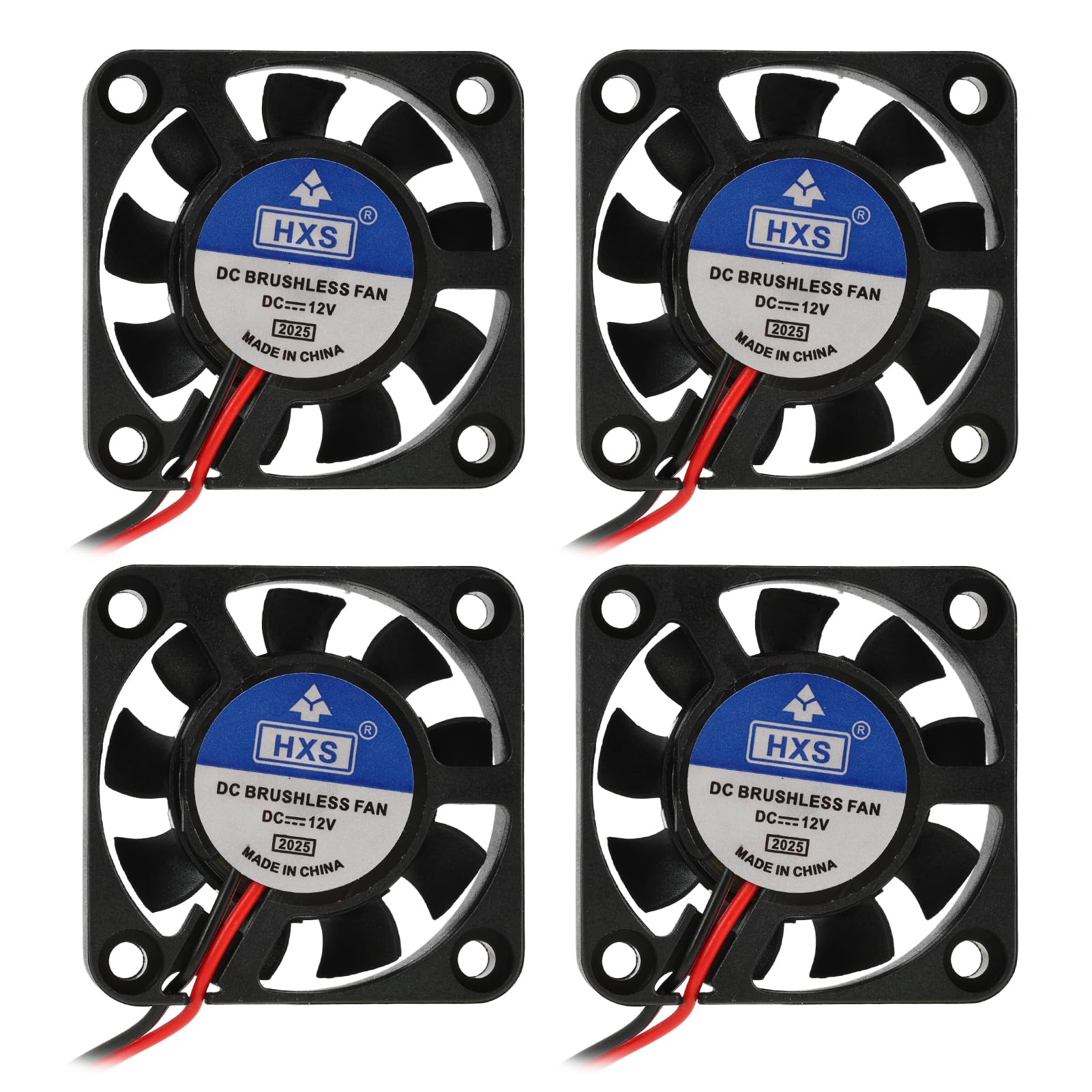 4 ventiladores de 12 V silenciosos, DC axial, 40 x 40 x 10 mm (4010) con cable de 15 cm, para PC, impresoras 3D, NAS, DVR y pequeños electrodomésticos, 0,08 A de baja corriente