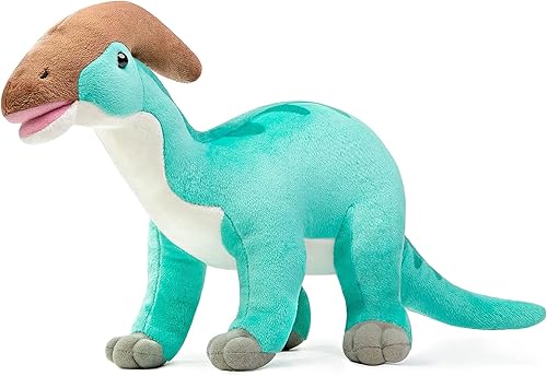 Miniatura 1 de ZHONGXIN MADE Simulation Parasaurolophus - Juguete de peluche realista de dinosaurio parasaurio azul de 16 pulgadas, figuras de juguete, colección