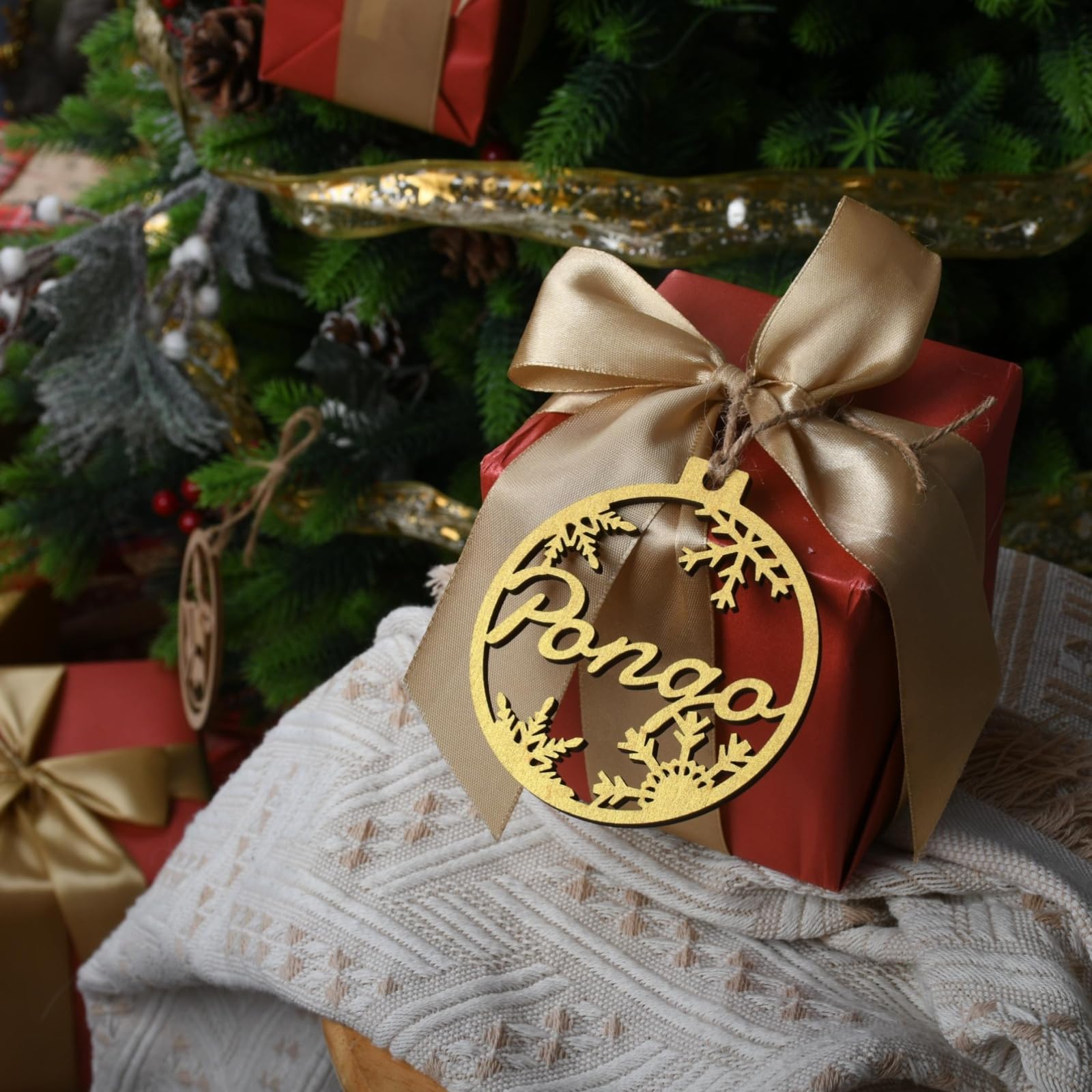 Personalisierte Holz-Namensdekoration, individuelle Weihnachtsdekoration, personalisierte Ornamente für Weihnachtsbaum, Holzanhänger, Dekoration, hängende Weihnachtsstrumpf-Anhänger, Geschenkanhänger