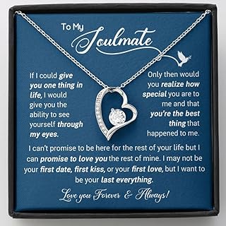 To my soulmate necklace, Love Necklace For Her, Gifts For Wife From Husband - Fiance Gifts For Her, Couple Gifts, Girlfriend Gifts - Jewelry For Her On Birthday, Christmas, Valentine, Mother's Day