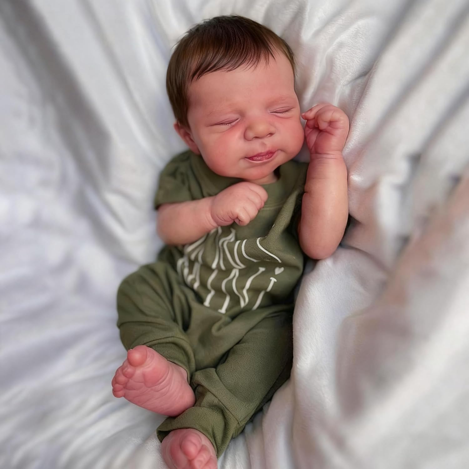 Zero Pam Realistic Reborn Baby Dolls Boy, 18 Inch Silicone Full Body Newborn Baby Dolls That Look Real, Life Like Silicone Toddler Doll Babies with Rooted Hair