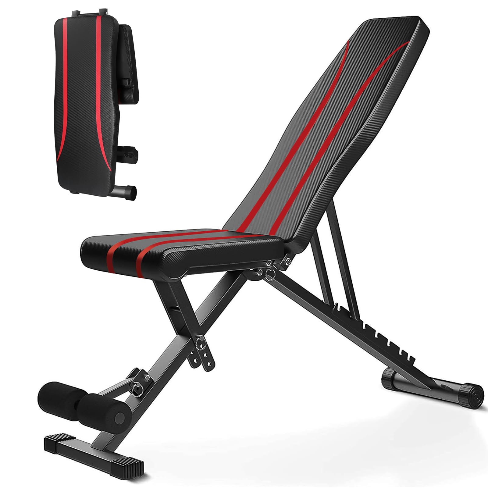 Klappbare Hantelbank Multifunktion Training Fitness Bank Bauchtrainer Schrägbank mit 8-Fach Verstellbarer Rückenlehne,6 in 1 Fitnessbank für zu Hause oder im Fitnessstudio, 200kg Gewichtskapazität