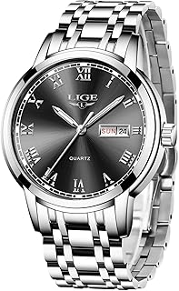 Watches Mens Full Steel Quartz Analog Wrist Watch Men Luxury Brand LIGE Waterproof Date Business Watch