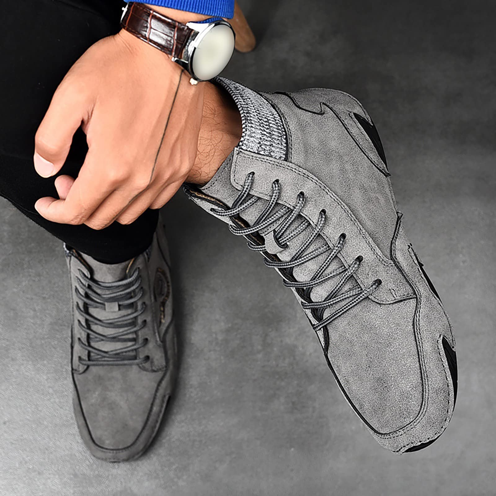 Wanderschuhe Herren Sommer Hoch - Outdoorschuhe Orthopädische | Trekkingschuhe Retro Fußballschuhe Leichtgewichts Rutschfest Freizeitschuhe Outdoor Casual Walkingschuhe