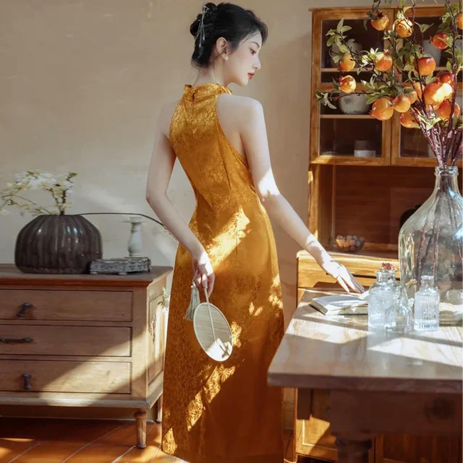 Amazon.com: JIMINISO Halter Neck Jacquard Sleeveless Long Cheongsam Modern Dress with Cloak Women Chinese Cheongsam Wedding : Clothing, Shoes & Jewelry Amazon.com: JIMINISO Halter Neck Jacquard Sleeveless Long Cheongsam Modern Dress with Cloak Women Chinese Cheongsam Wedding : Clothing, Shoes & Jewelry