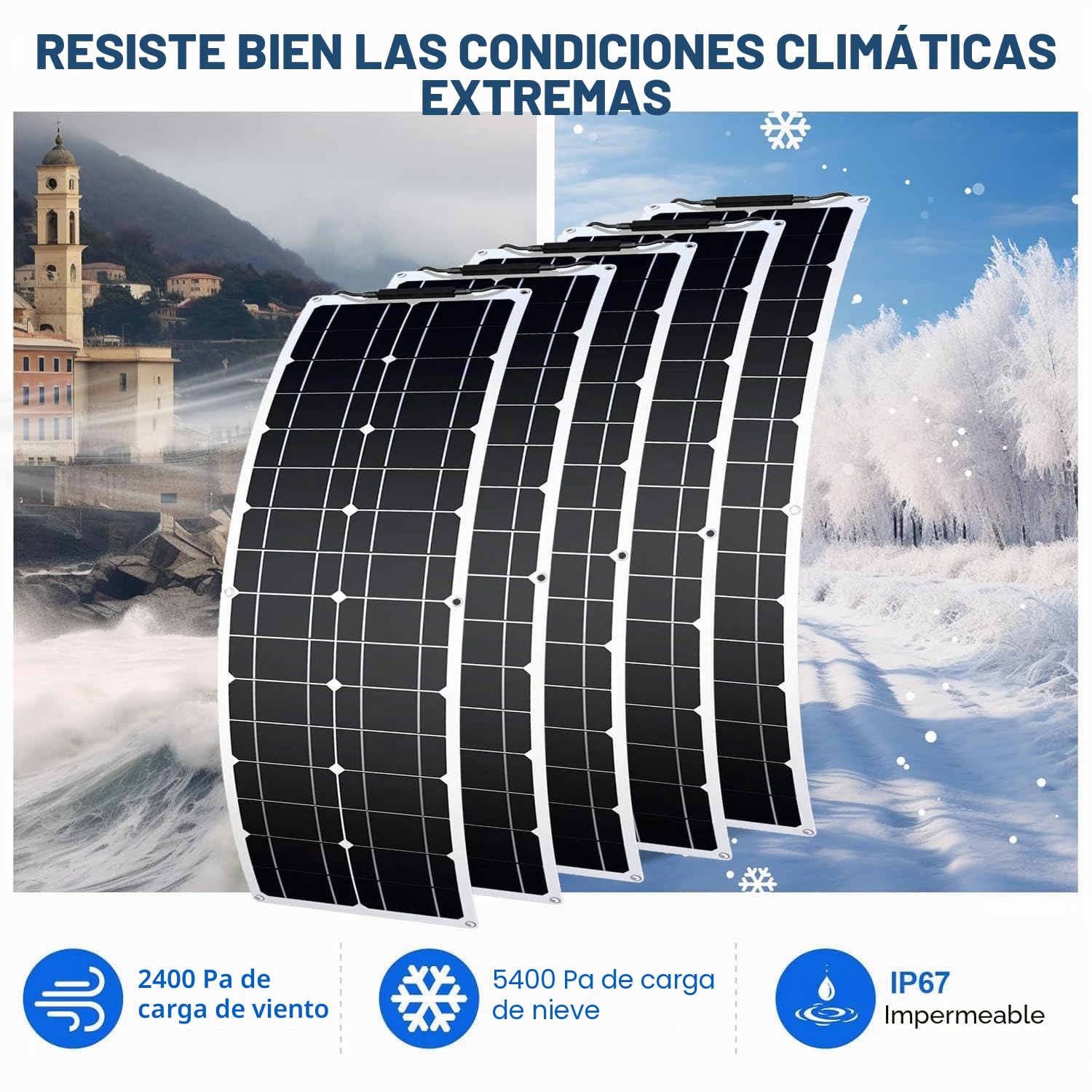 Panel Solar Portátil, Monocristalino, Ultrafino De 200 W, 400 W Y 800 W, Kit Flexible Con Controlador De 40 A, Para Familias, Autocaravanas, Caravanas Y Barcos.,800W