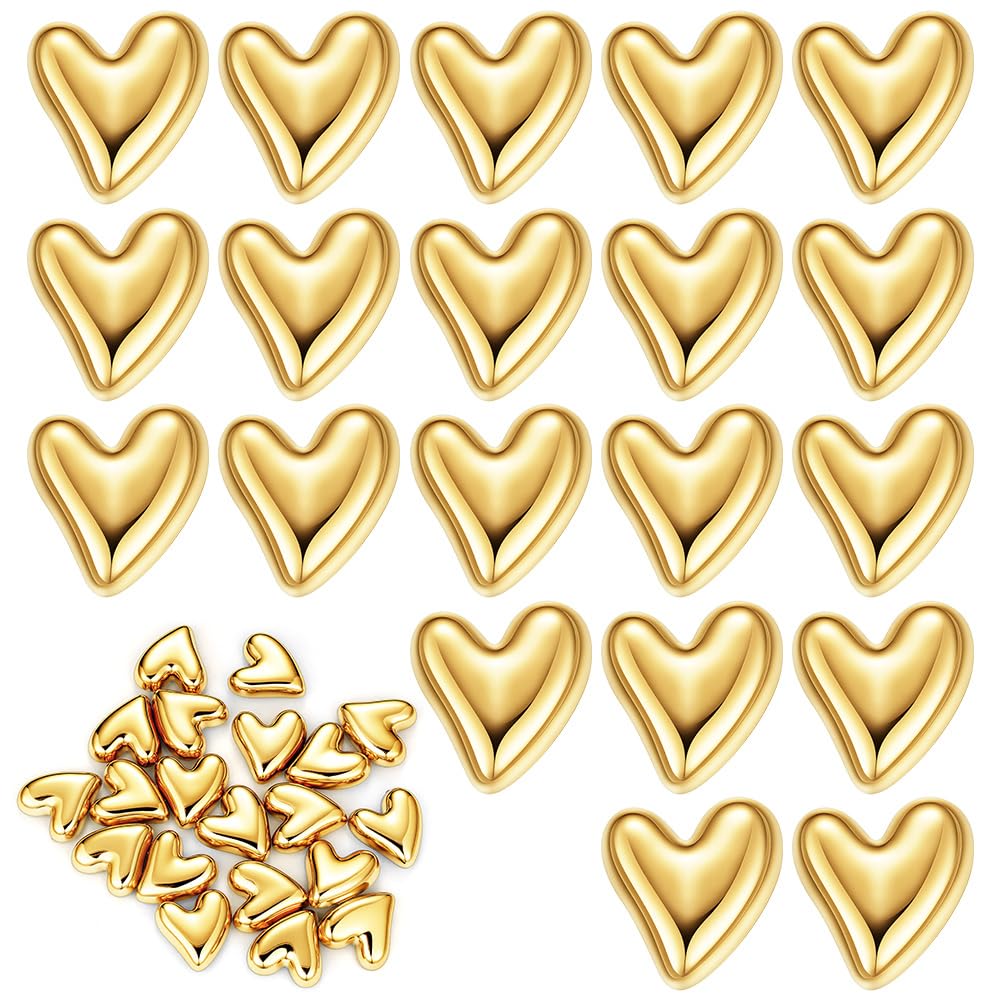 Vicloon Gold And Silver Fridge Magnets, 20Pcs Cute 3D Love Heart Magnet, Gold Silver Small Heart Decorative Funny Magnets For Whiteboard, Locker, Refrigerator, Office, Strong Decorative Magnetic Stickers