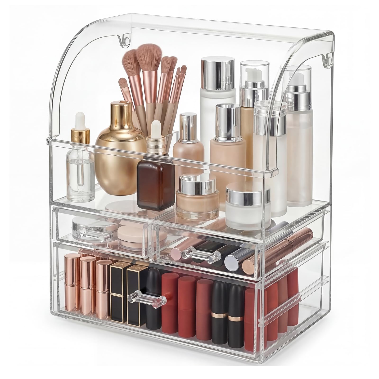 Traderight Makeup Storage Organiser - Acrylic Cosmetics Organizer - Clear