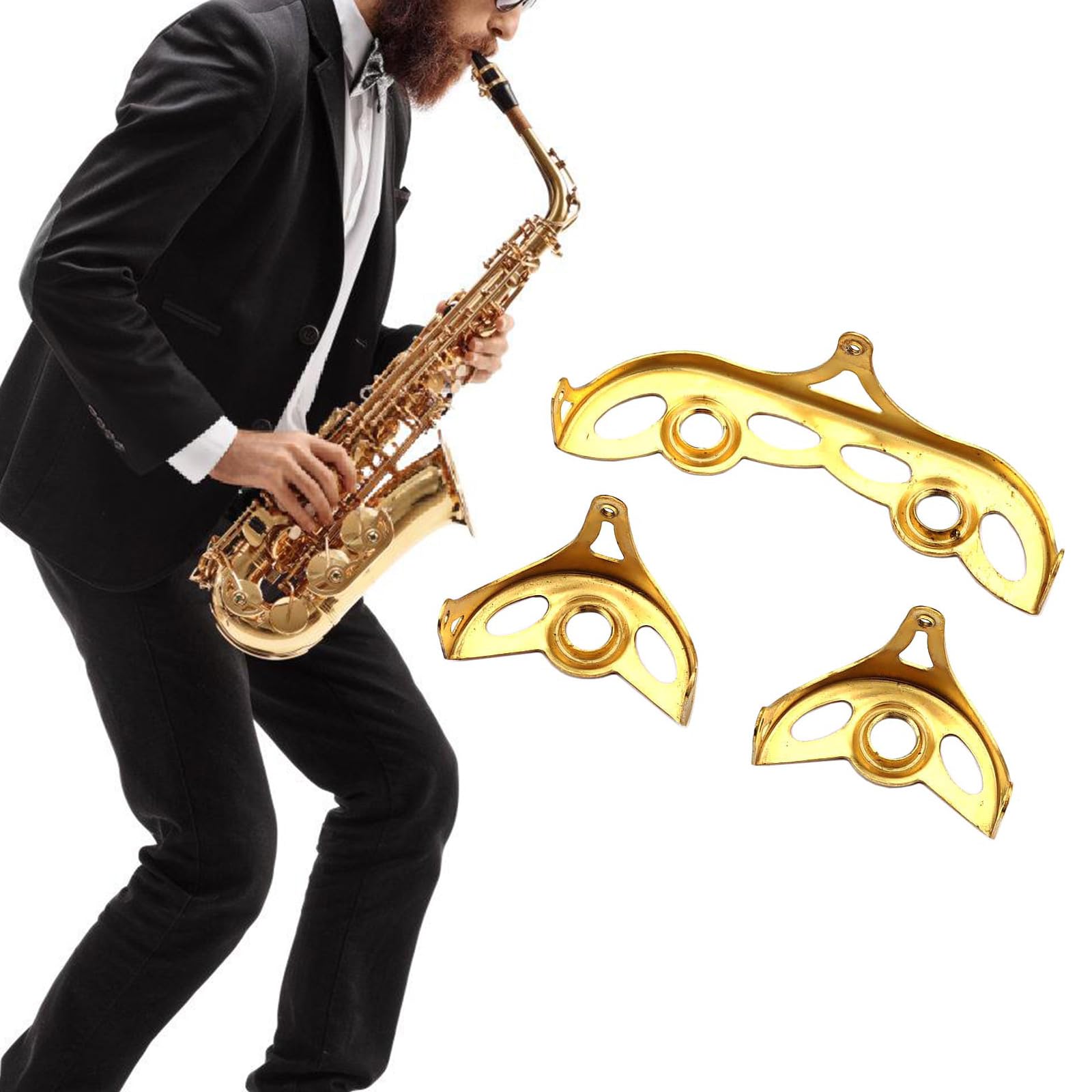 3 protectores de metal para saxofón para reparación de llaves, accesorios de reparación de instrumentos musicales