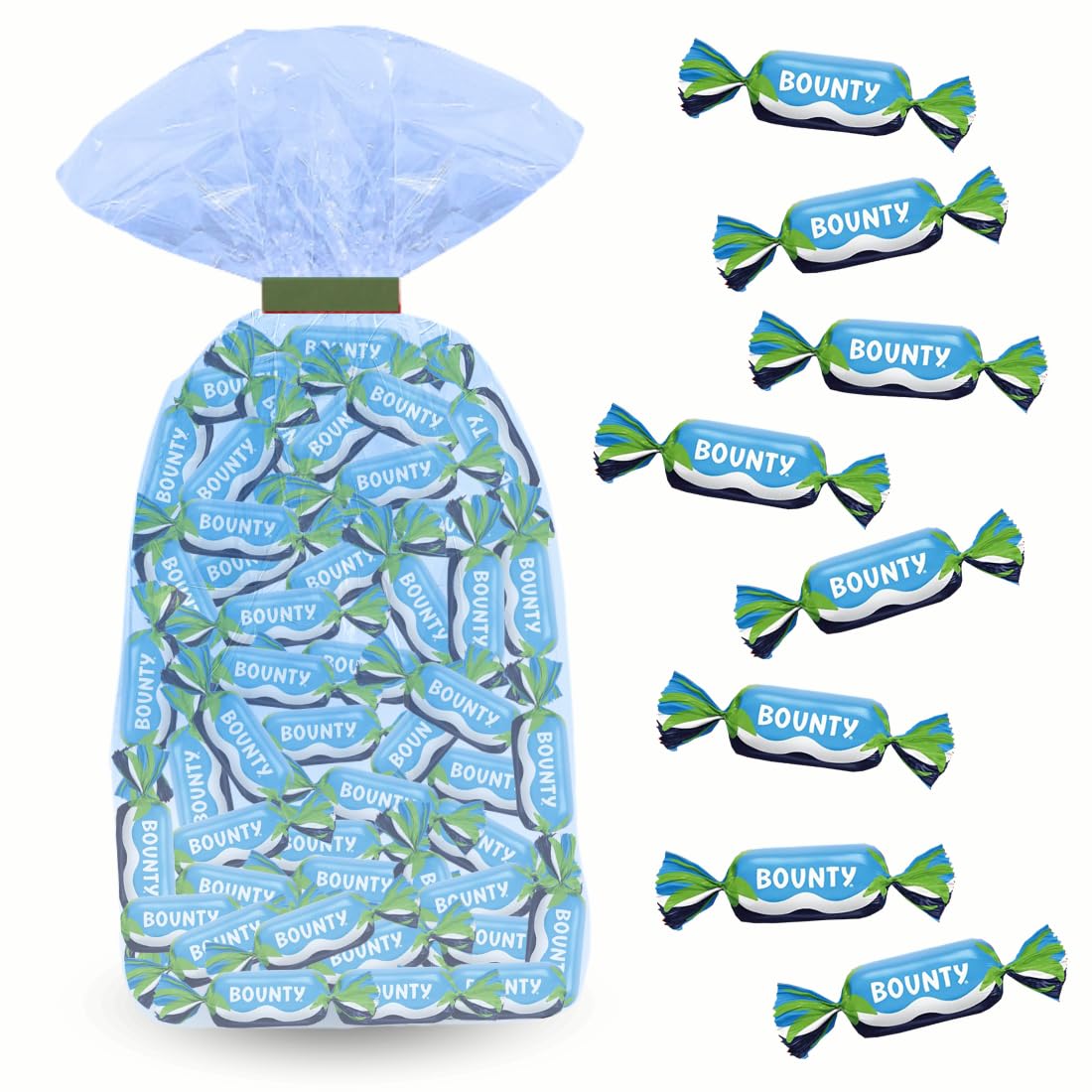 BOUNTY Minis | Sachet de 640g de chocolat | Environ 60 bonbons au chocolat emballés individuellement | Prêt à Offrir pour la Fêtes des Mères
