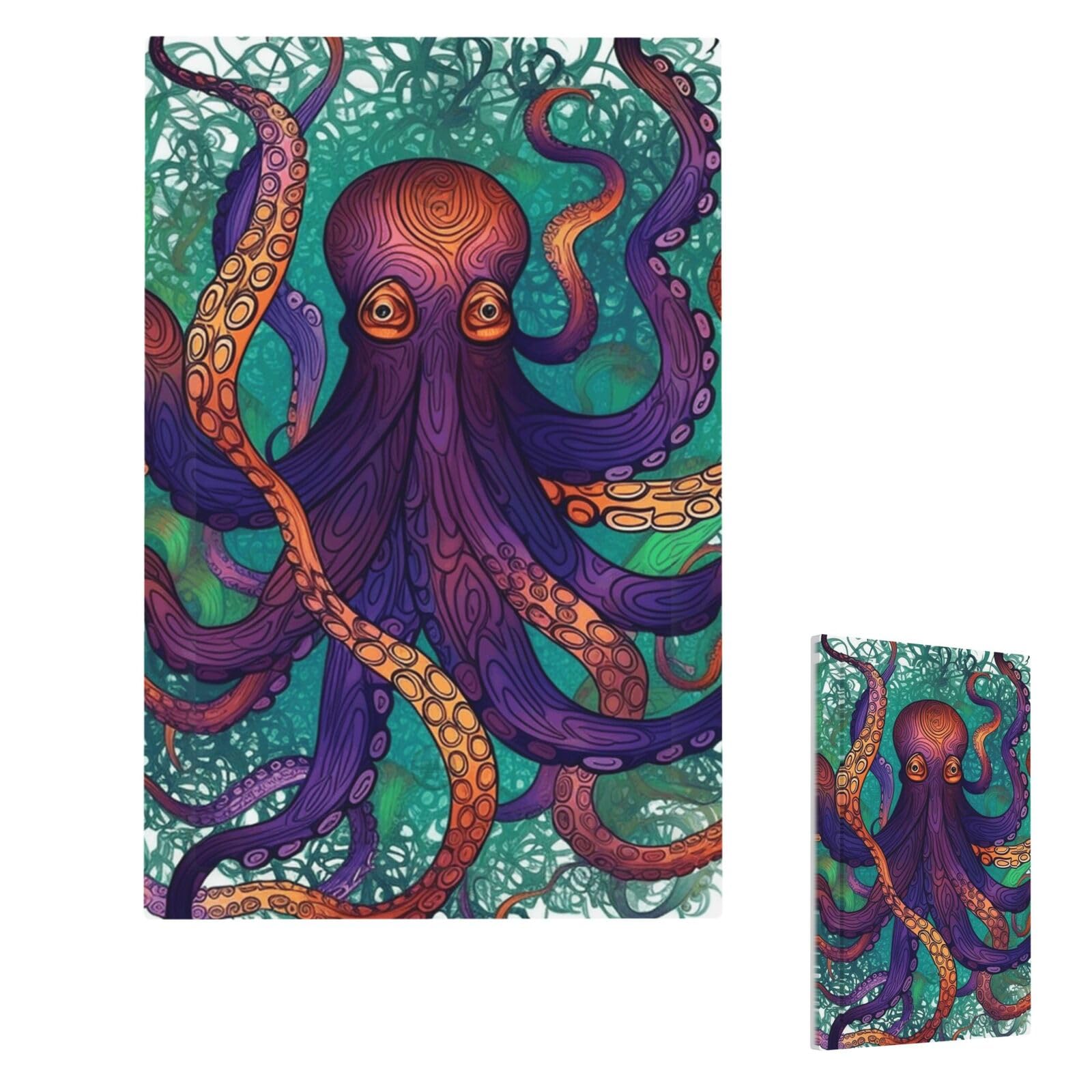Colorful Octopus Wall Plate Cover Single Blank, Modern Decorative Light Switch Cover Unbreakable Receptacle Outlet Covers for Living Room Bedroom Decor