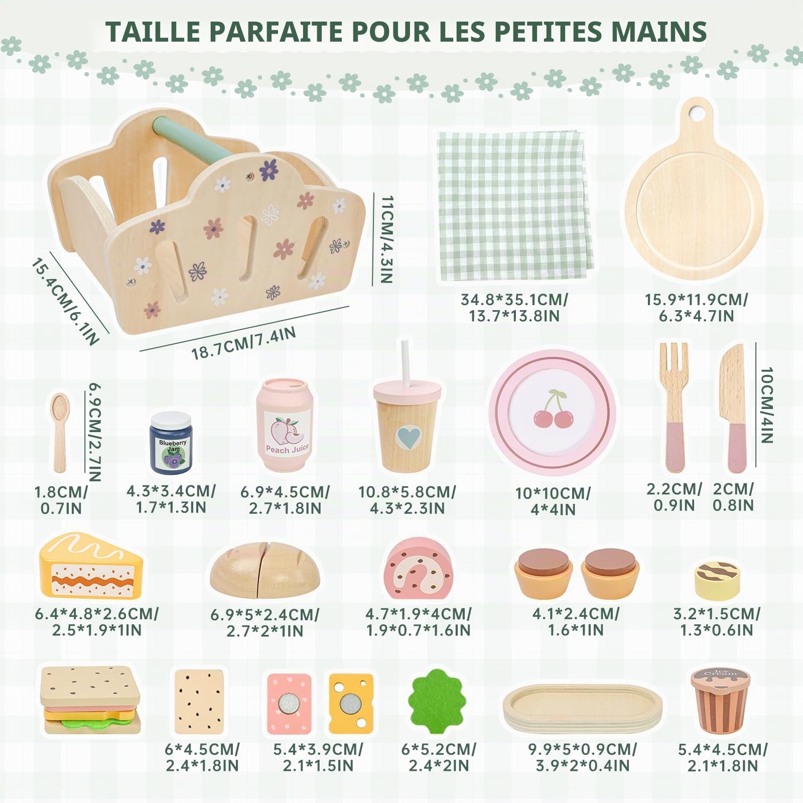 Jouet de Cuisine en Bois, Cuisine Jeux Accessoire Aliment Nourriture, Jouet Éducatif Éveil Montessori,Jeu de Rôle Jouet en Bois Cadeaux d'anniversaire,Noël pour Garçons Filles