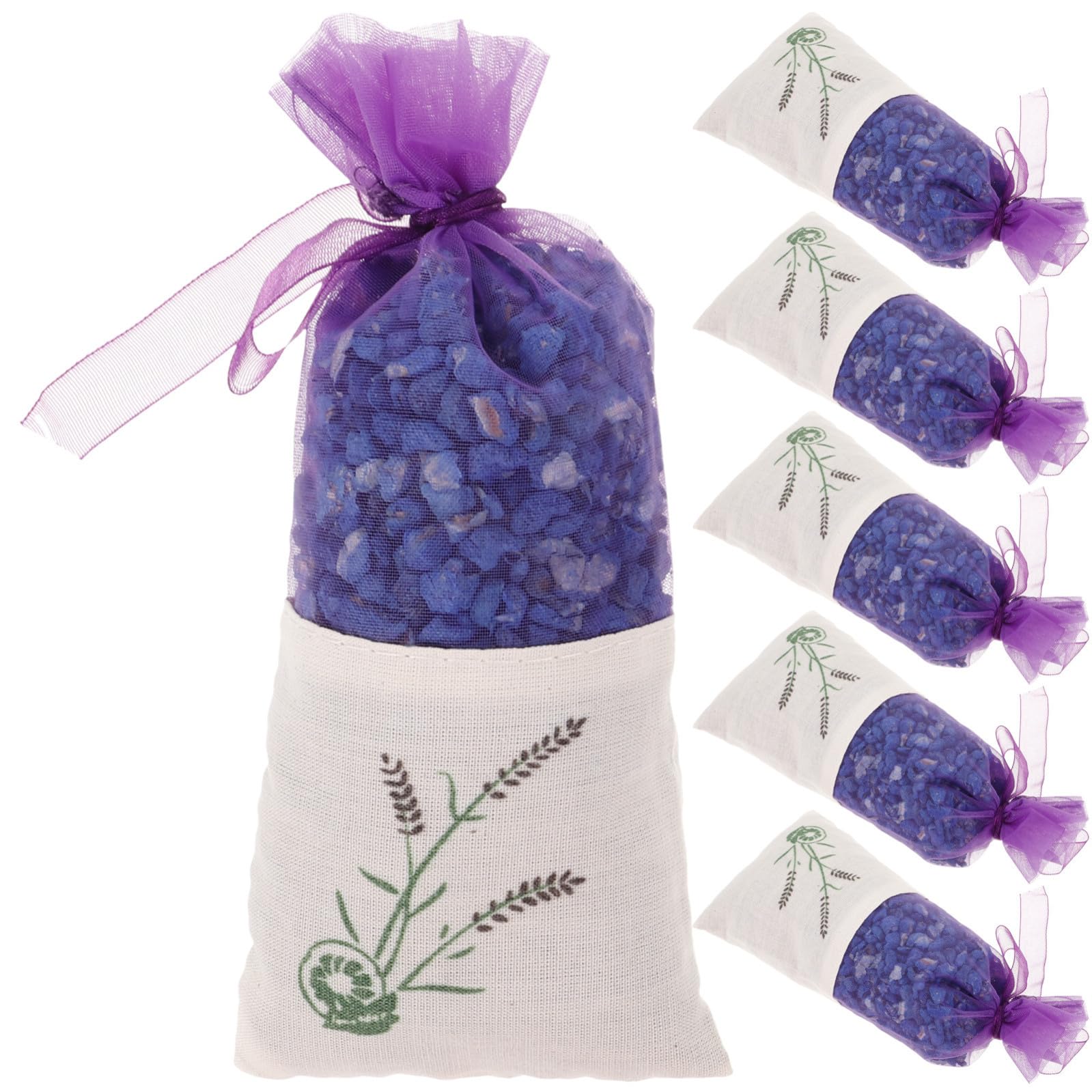 minkissy 6 Pezzi Sacchetto Profumato Aromaterapia Fiori Secchi, Fragranza Naturale e Duratura, Sacchetto in Rete Minerali Nano per Auto e Cassetti