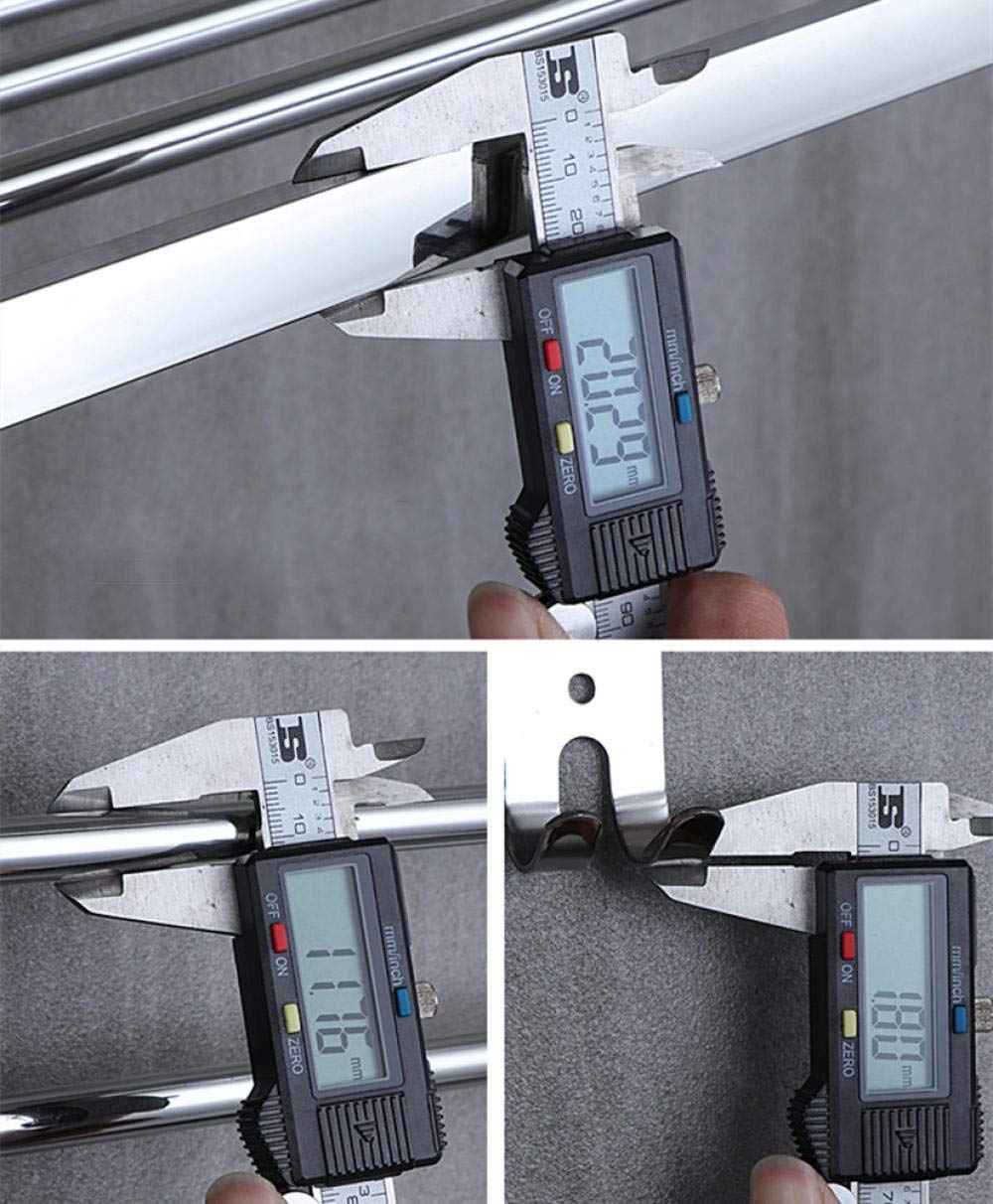 Portasciugamani multistrato con ganci – Mensola da bagno in acciaio inox da parete per bagno, hotel, cucina
