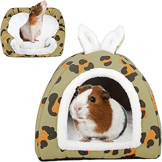 Guinea Pig Bed Hideout Small Animal Bed House Rabbit Bed Rat Cage Accessories Washable Guinea Pig Cave Bed for Guinea Pigs Hamster Rats Bunny Chinchillas