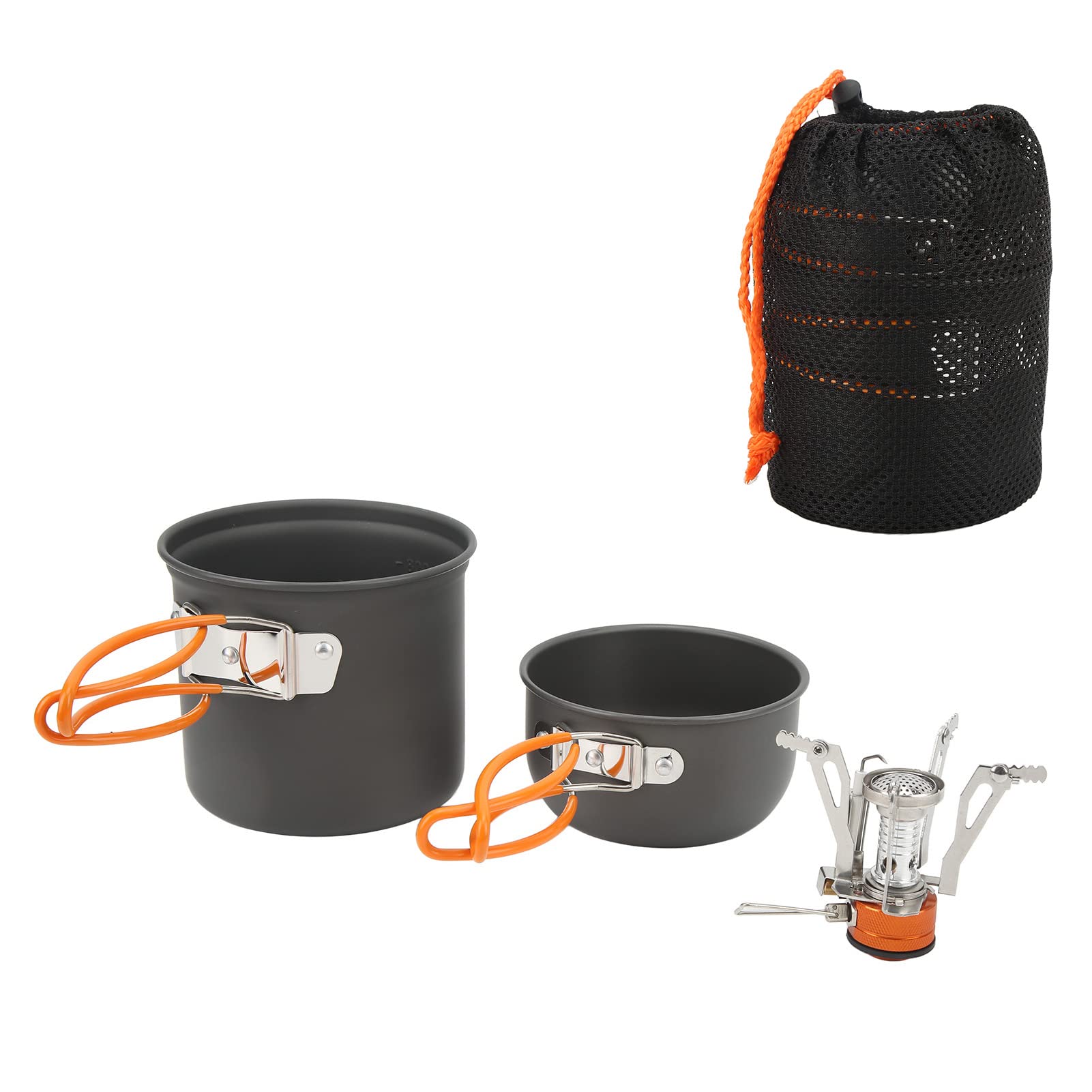 Set da cucina da campeggio Set di pentole da cucina portatili in alluminio con cuscinetti resistenti per l'escursionismo in campeggio all'aperto