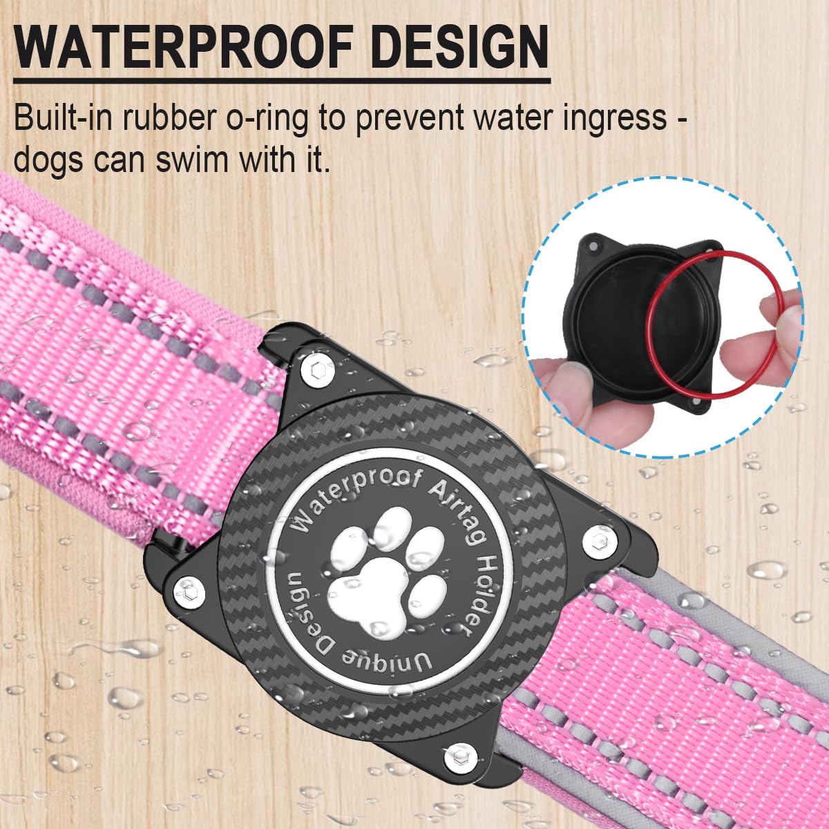 Ytanest Waterproof Airtag Dog Collar, Dog Collar with Apple Air Tag Holder - Image 2