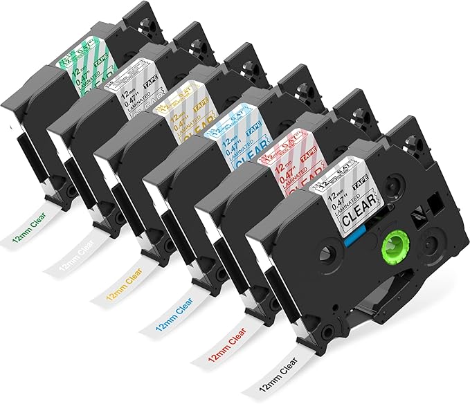 Replacement for Brother PTouch Label Maker Tape TZe 12mm 0