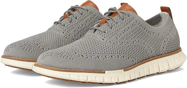 Cole Haan Men's Zerogrand Remastered Stitchlite Wingtip Oxford, SEA Stone/Pecan, 7