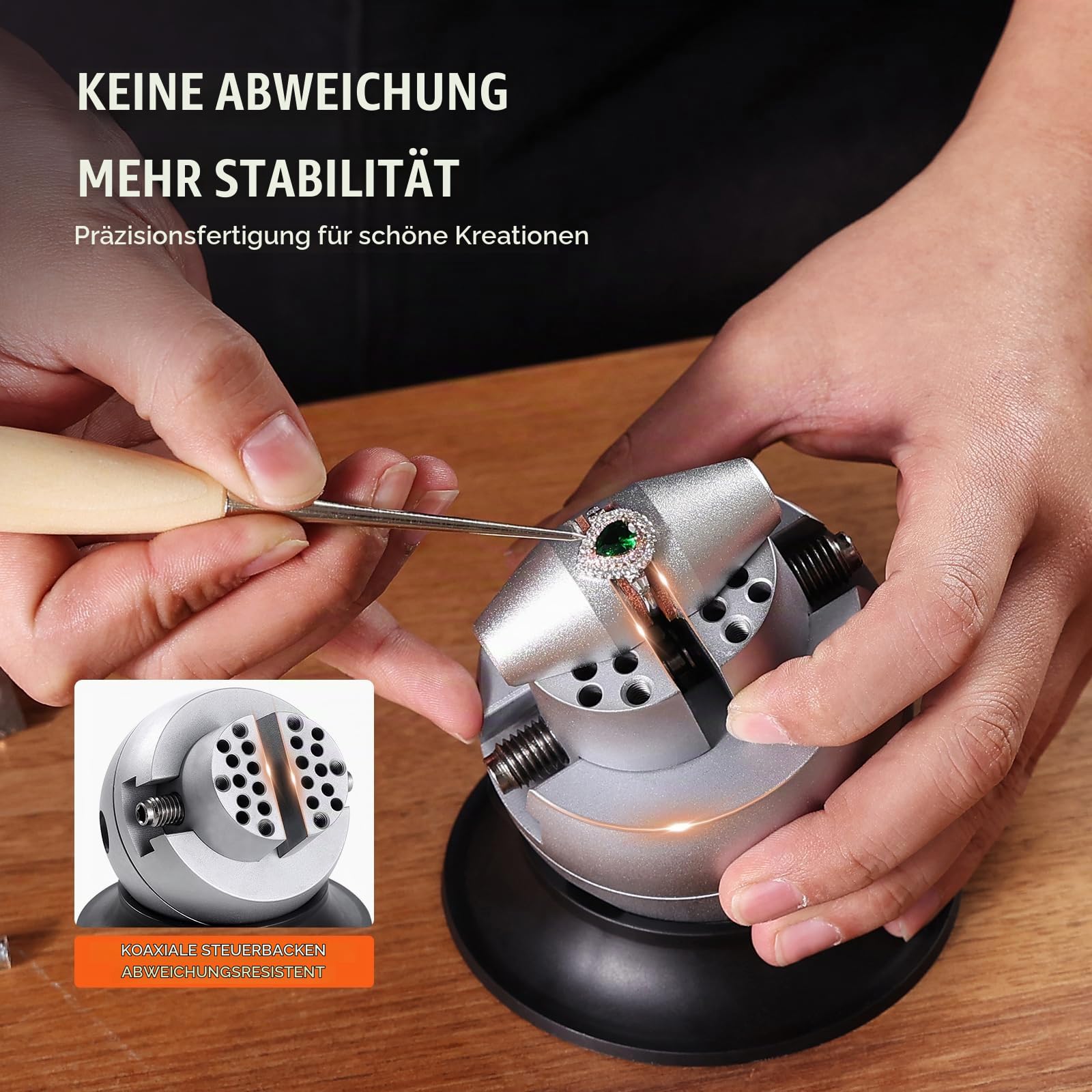 VEVOR Schmuck Kugelschraubstock Kugelschraubstock Gravierwerkzeug 78 mm Kugeldurchmesser, Jewellery Ball Vice Engraving 54 mm Max. Öffnung Professionelles Kugelschraubstock Werkzeug Verchromung