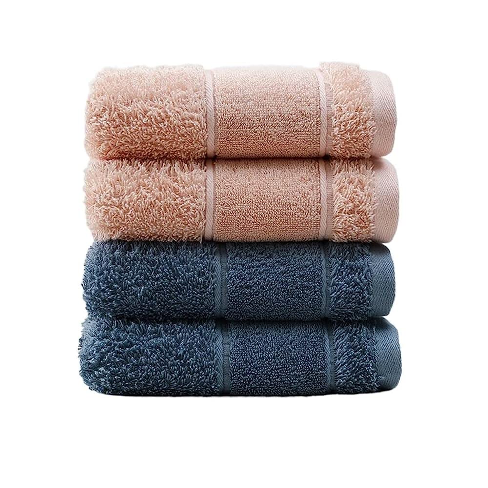 Serviette d'absorption d'eau en coton TILEZE lot de 4 essuie-mains visage 74x34cm