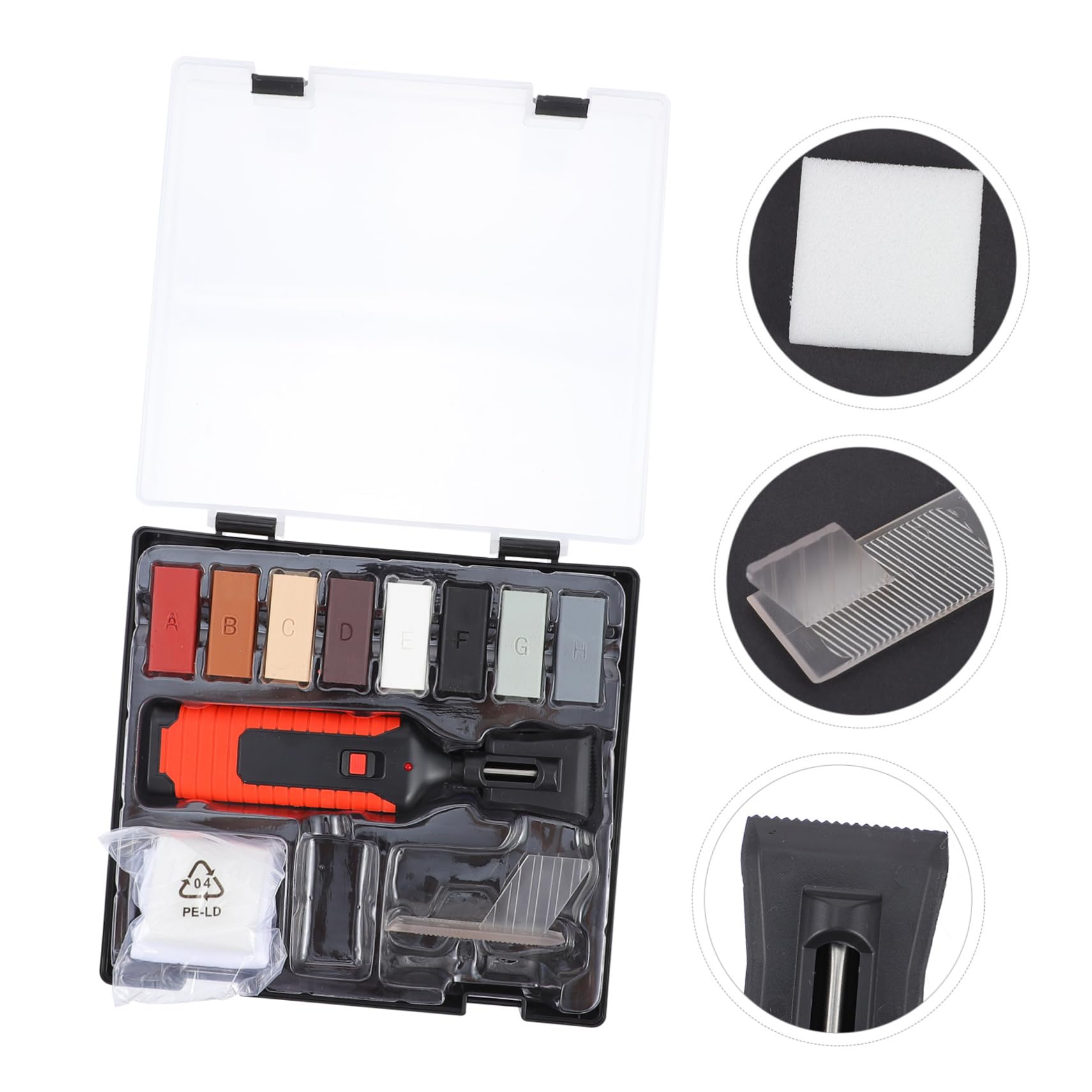 NUOBESTY Kit de Reparación de Baldosas de Cerámica para Suelos y Superficies, Portátil, 8 Bloques de Cera y Caja Pequeña para Hogar y Hotel