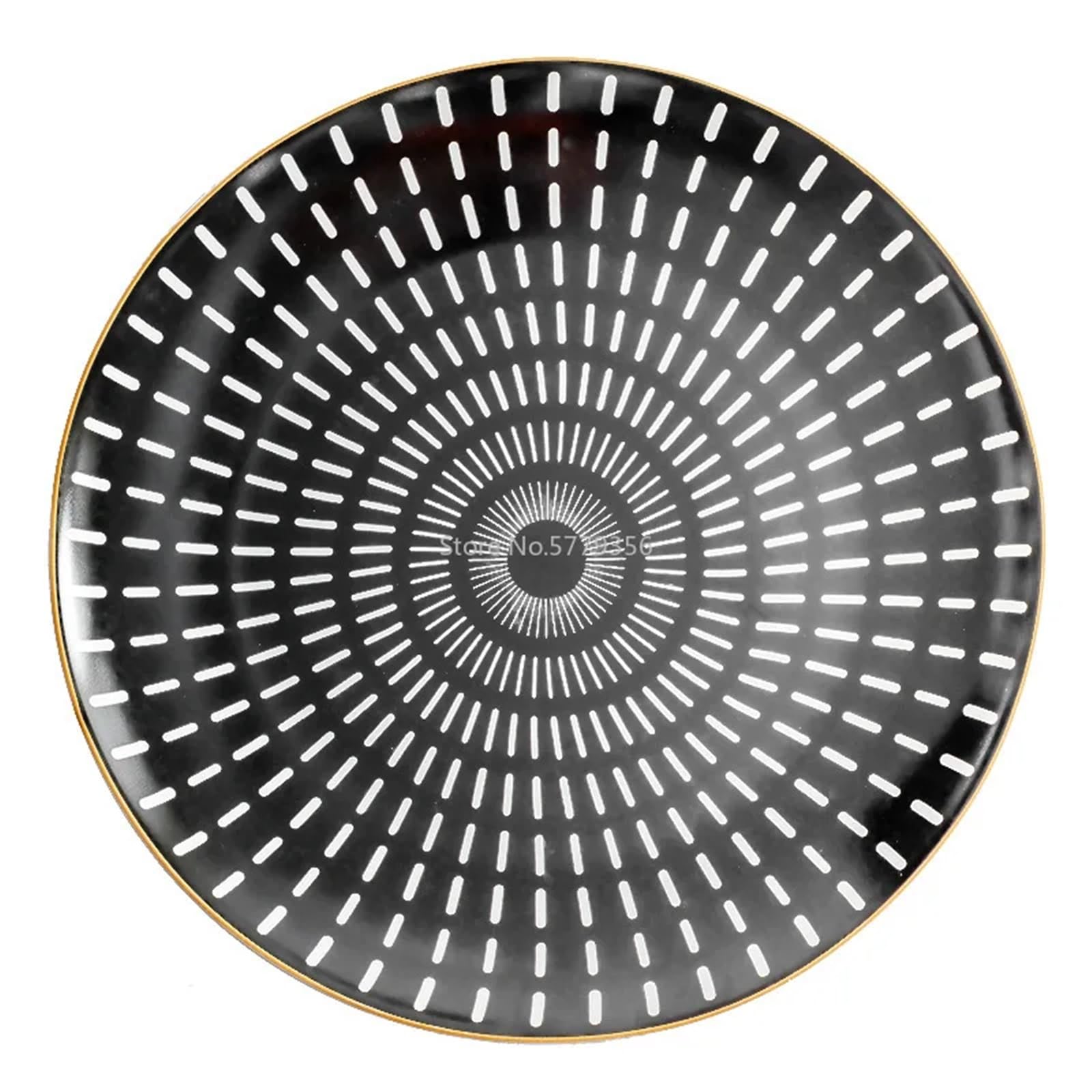 Plato llano de cerámica de estilo nórdico, plato plano for servir carne y frutas for cocina y comedor(B,10 Inches)