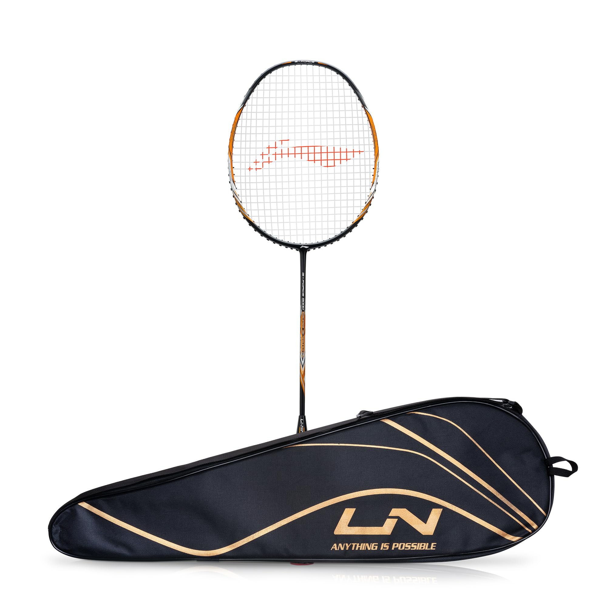 Li-Ning Carbon Fiber G-Force Extra Strong 9000 Strung Badminton Racket with Full Cover (Black/Gold) (B097Y75VLY) Amazon Price History, Amazon Price Tracker