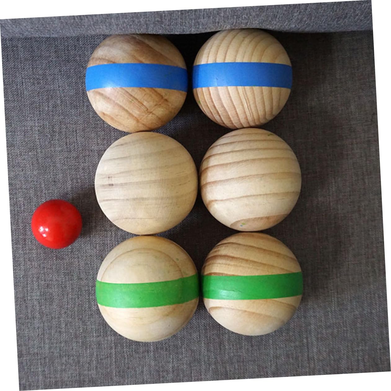 UPKOCH Bocce en Plein Air en Bois Massif 7pcs Surface Lisse sans Bavure Ambiance Estivale Lors des Fêtes d'anniversaire la Plage Couleur Aléatoire