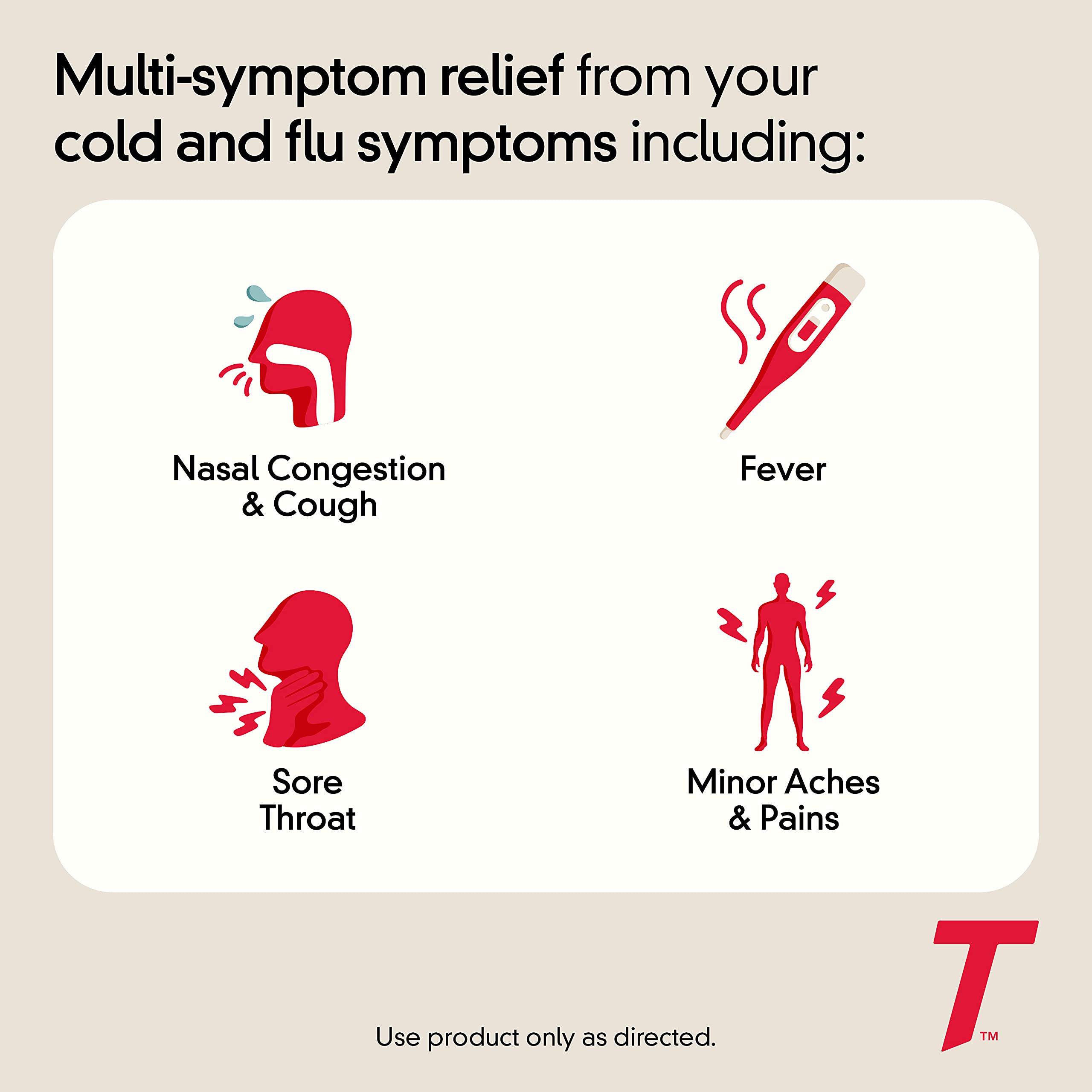 Tylenol Cold + Flu Severe Medicine Caplets for Fever, Pain, Cough