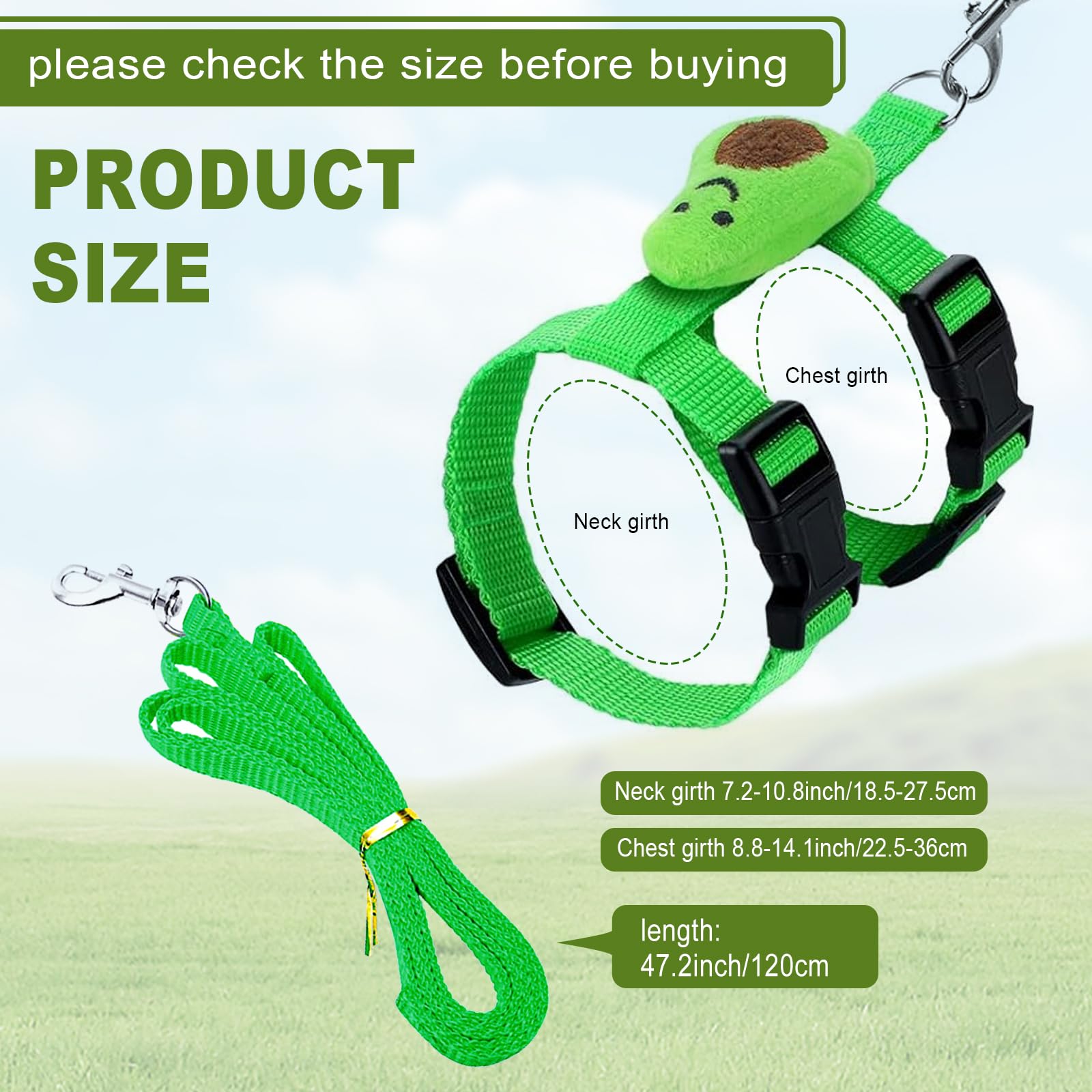 4 Sets Adjustable Rabbit Harness and Leash Set Small Pet Cute Vest Harness Leash with Decoration for Bunny Cat Dog Kitten Ferret and Other Small Pet, 4 pcs Dog Bow tie (Fruit)