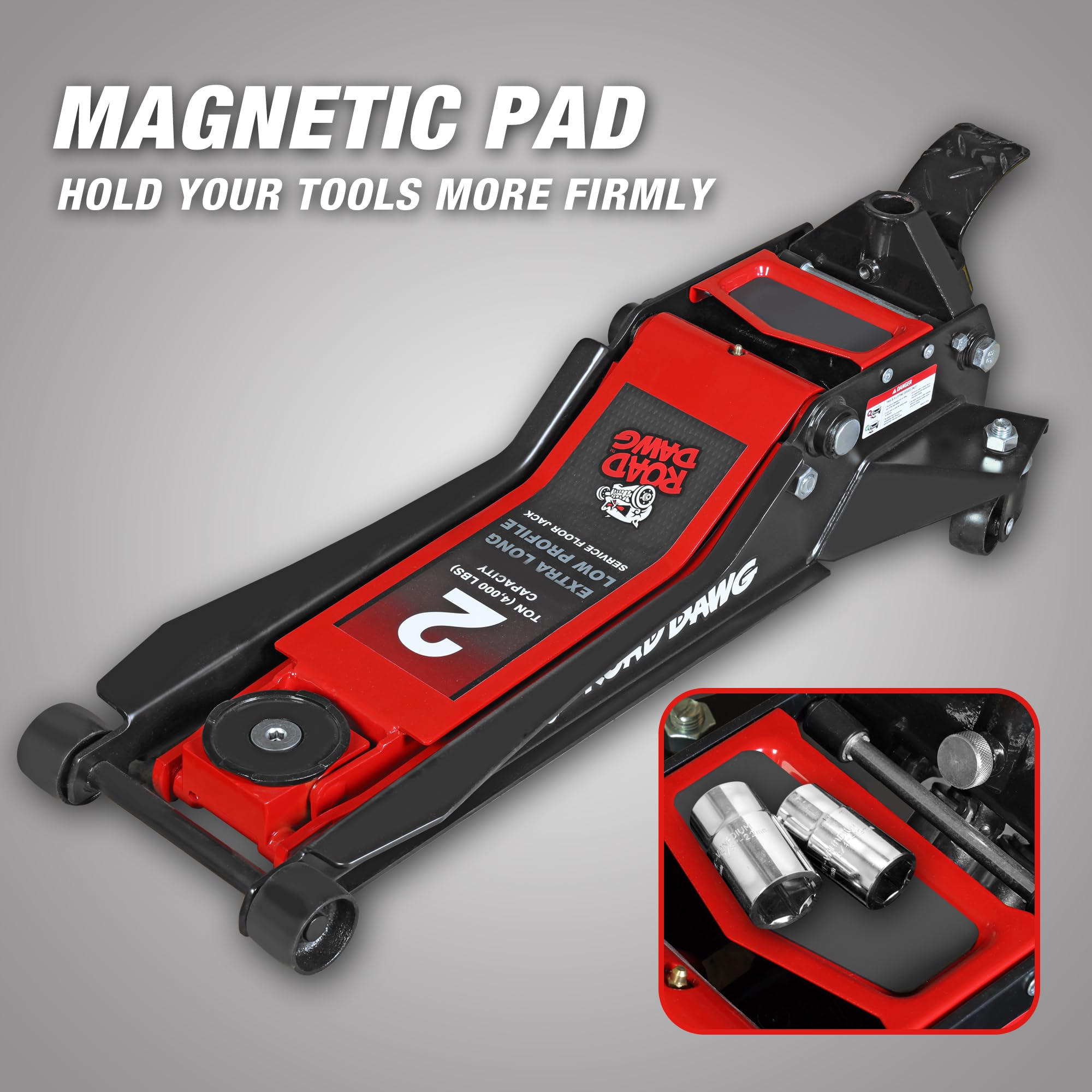 ROAD DAWG ATZ815009D Torin Long Reach Ultra-Low Profile Floor Jack