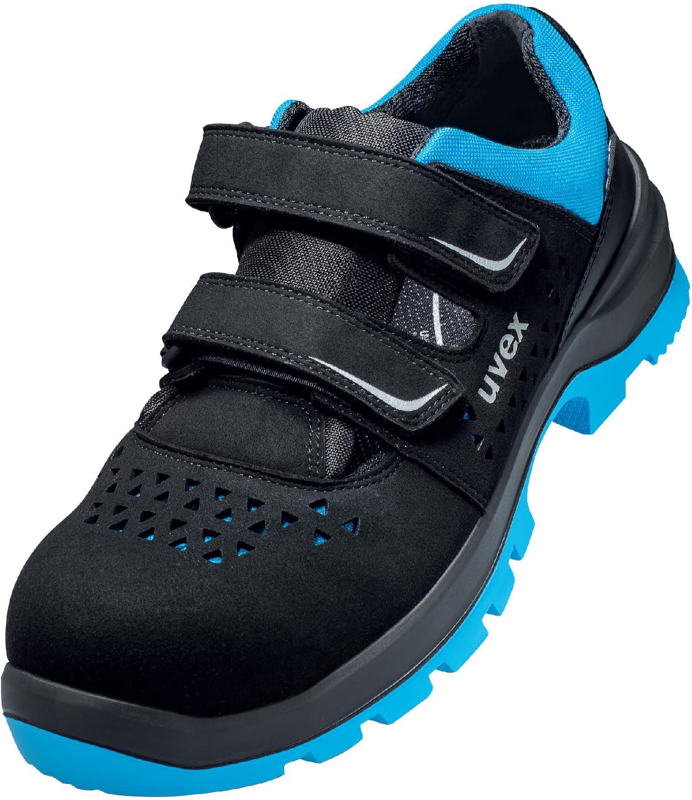 Uvex 2 Xenova Arbeitssandalen - Sicherheitssandalen S1P SRC ESD - Blau-Schwarz, Größe:45