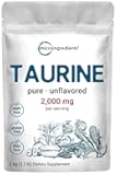 Micro Ingredients Taurine Powder Supplement | 1 KG, 2000mg Per Serving | Unflavored | 100% Pure, Easily Absorbed Free Form | Essential Amino Acids for Exercise, Energy, & Heart Support