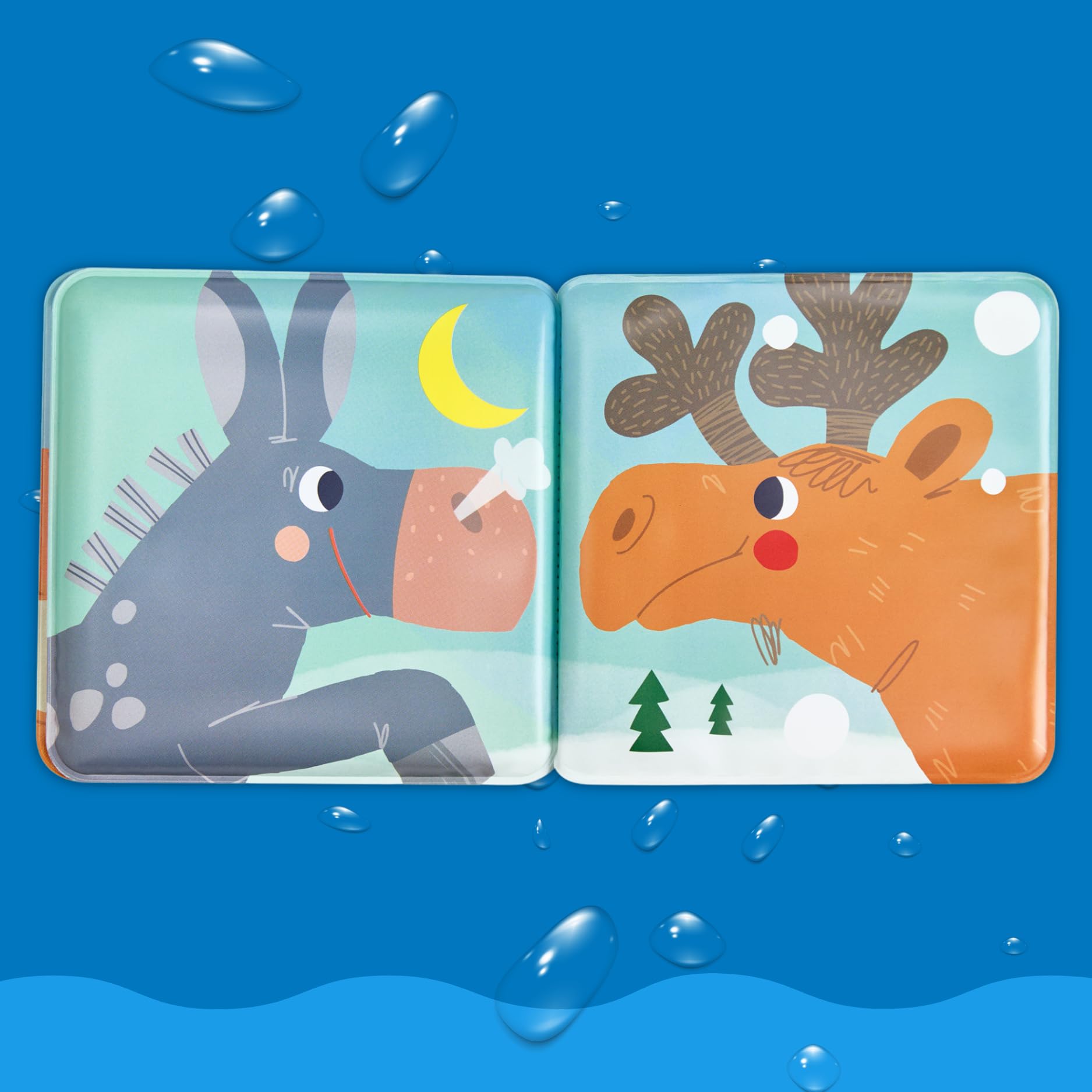 HABA Livre de Bain Les Amis des Animaux - Plaisir Aquatique dès 6 Mois avec Fonction cliquetis colorée - Plaisir du Bain pour Baignoire et Piscine - 2012341001