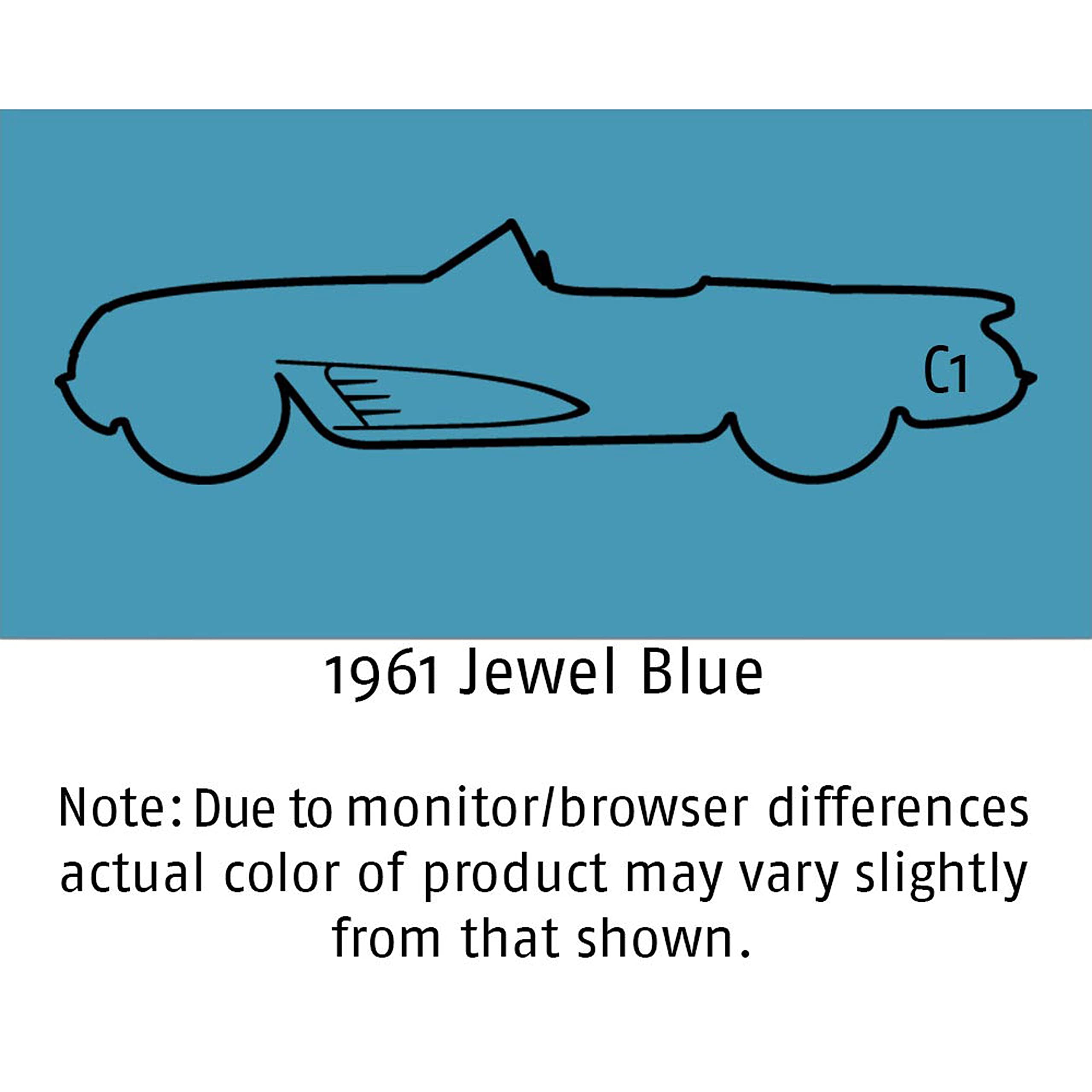 Mid America Motorworks 1961 Corvette C1 Jewel Blue Color Coat Interior Refinish 12 oz Spray